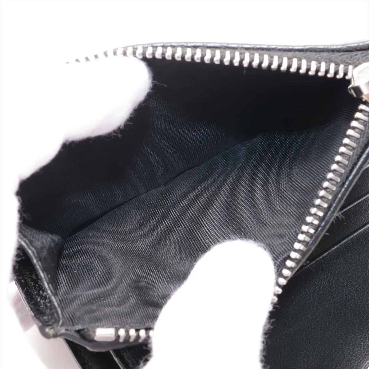 Vitello Dino Leather Compact Wallet Black — view 5