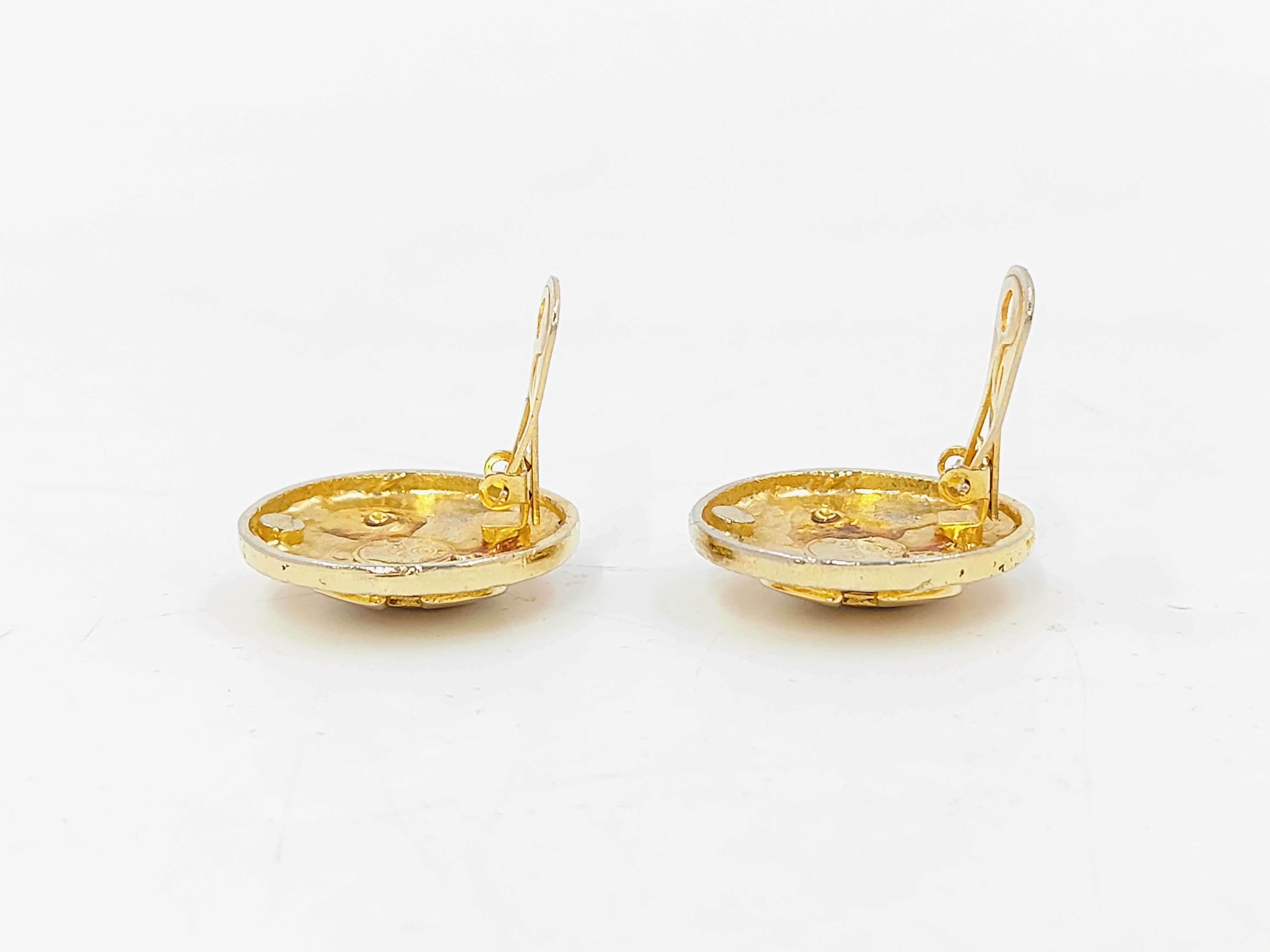 Round Coco Gold x Silver Earrings (YG) — view 3