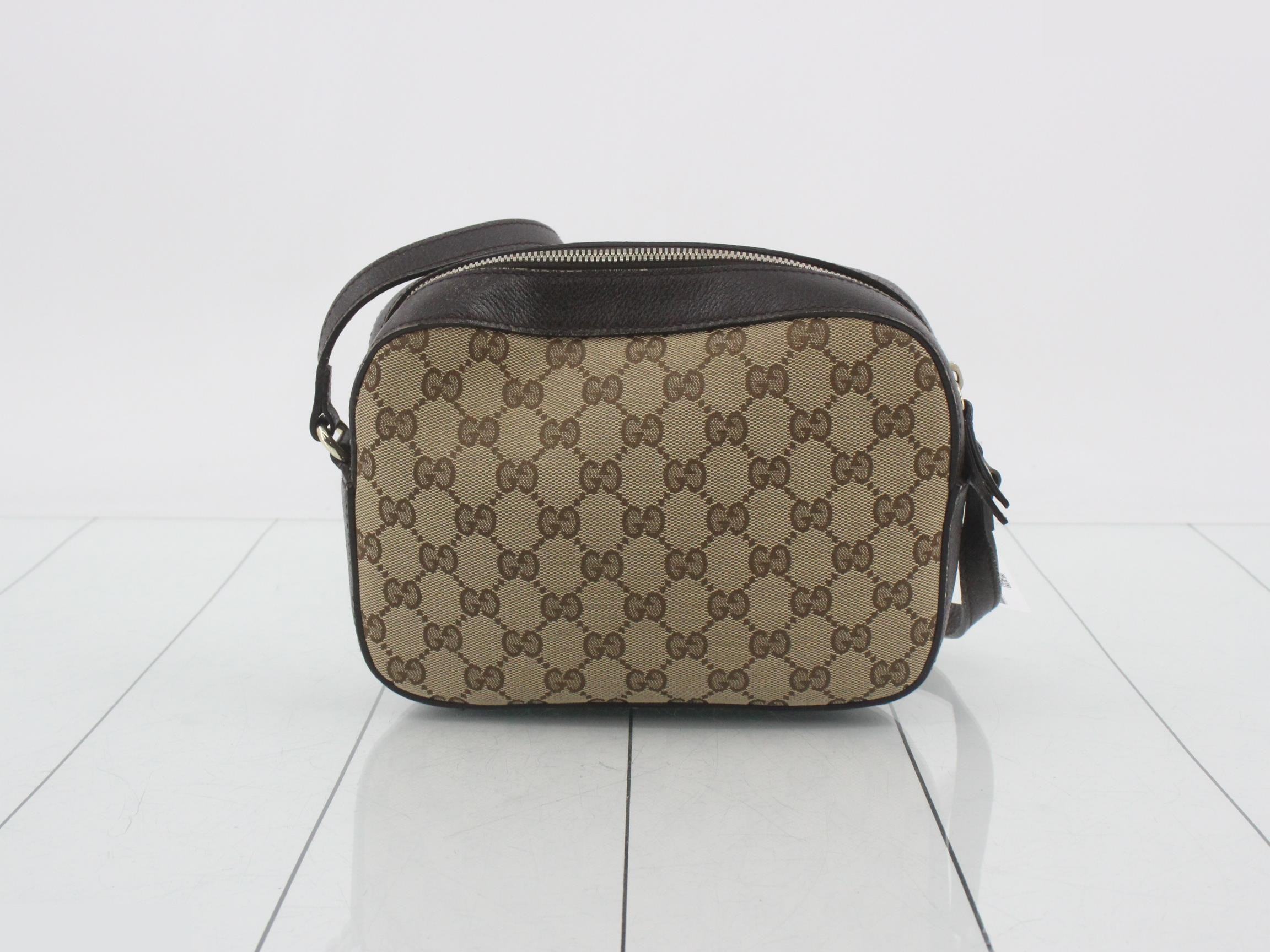 GG Canvas Bee Sherry Line Small Camera Bag — view 2