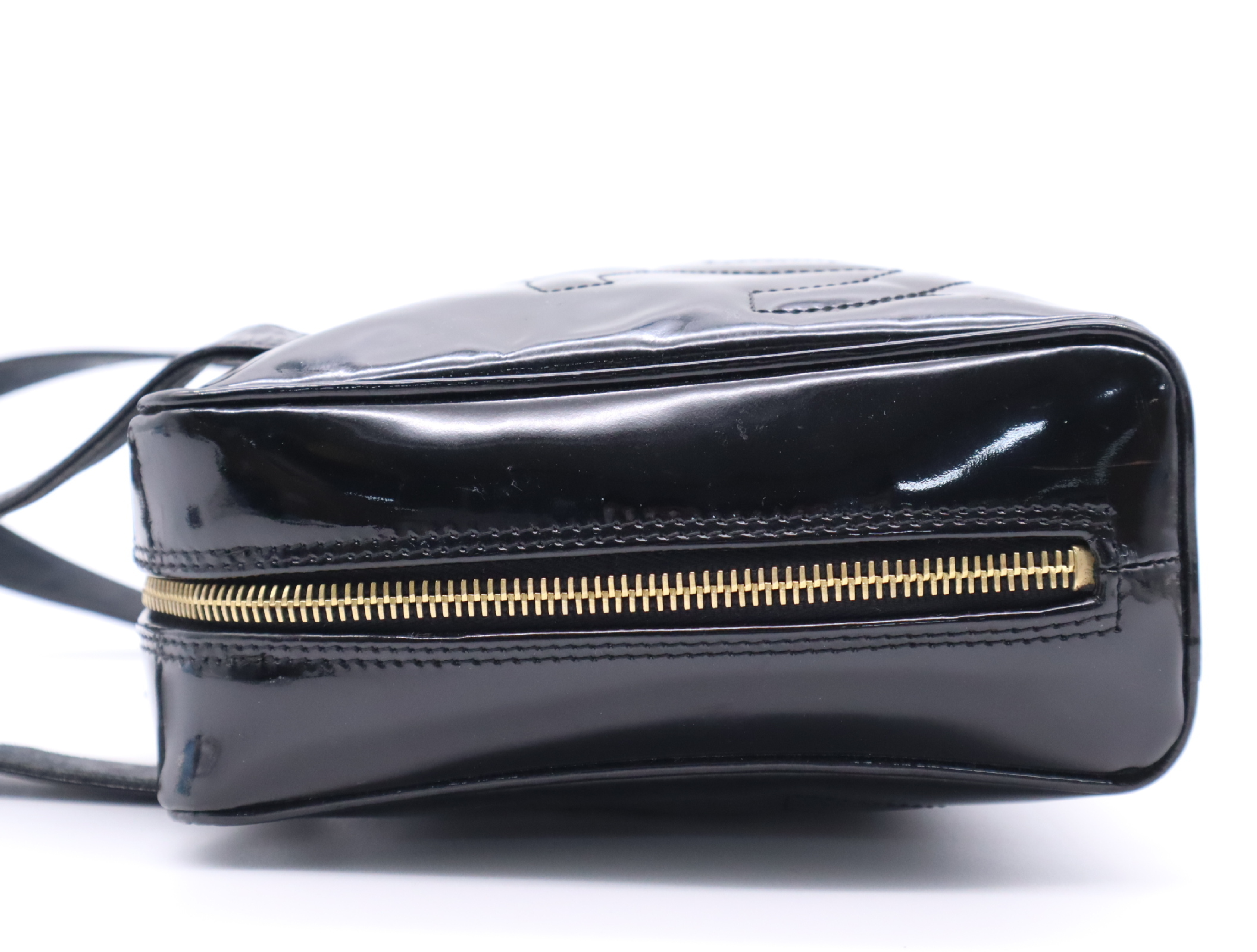 Enamel Triple Coco Handbag, Black, Gold Hardware, with original seal, 956630 Handbag — view 3