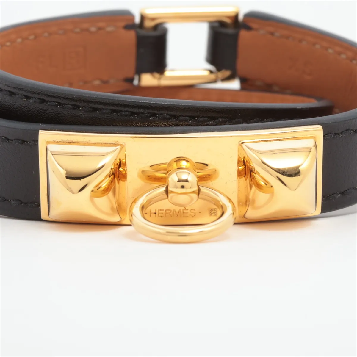 Rivale Double Tour Bracelet R:2014 XS GP x Leather Black x Gold — view 3