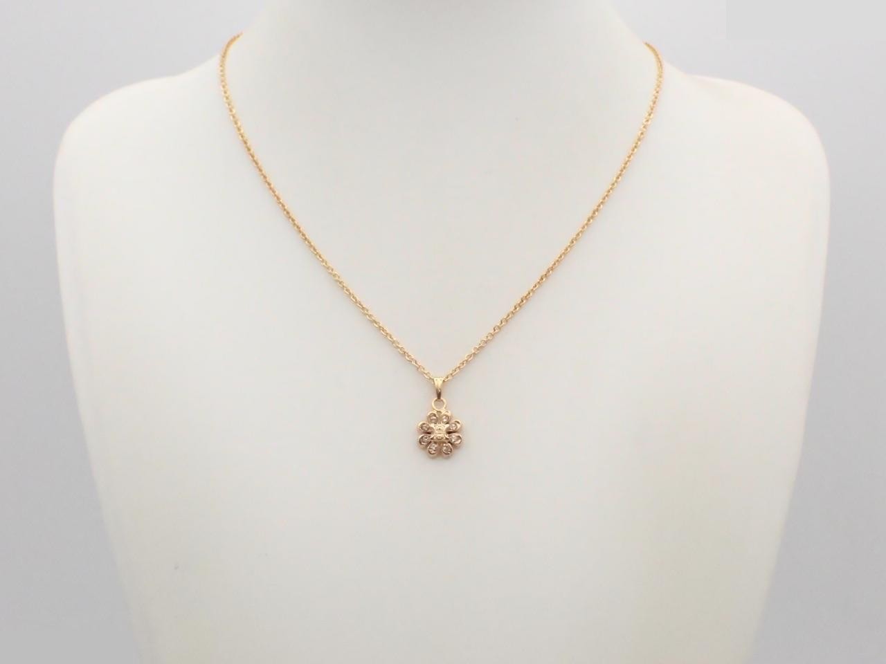 Trinoff necklace with rhinestones, chain approximately 48cm long. — view 3