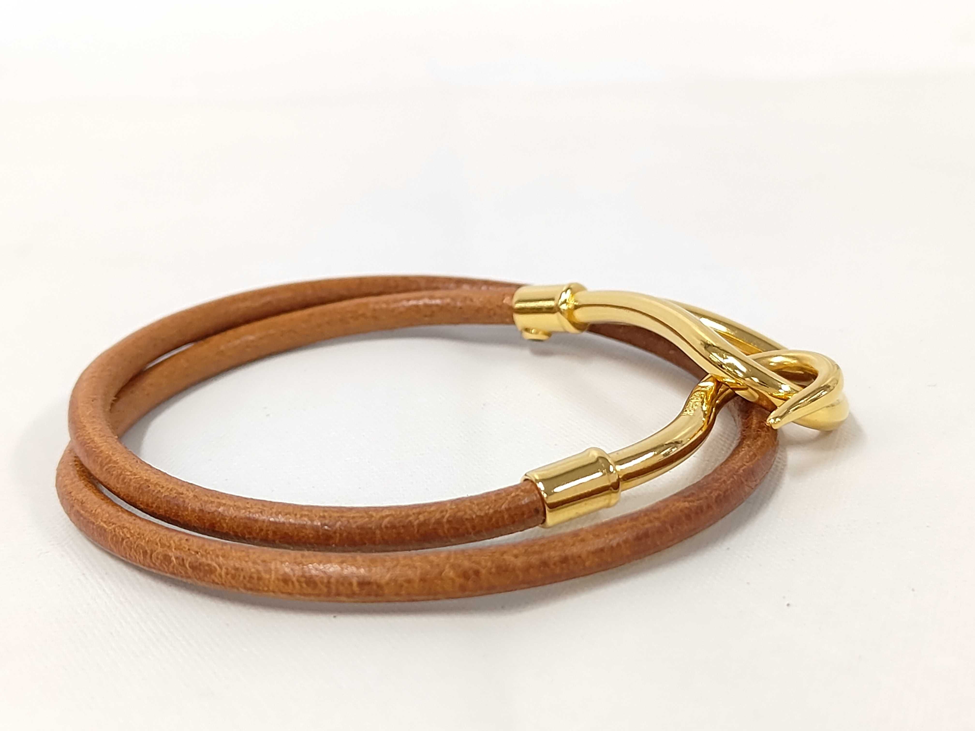 Jumbo Leather Gold Bracelet Choker Bracelet/Bangle — view 3