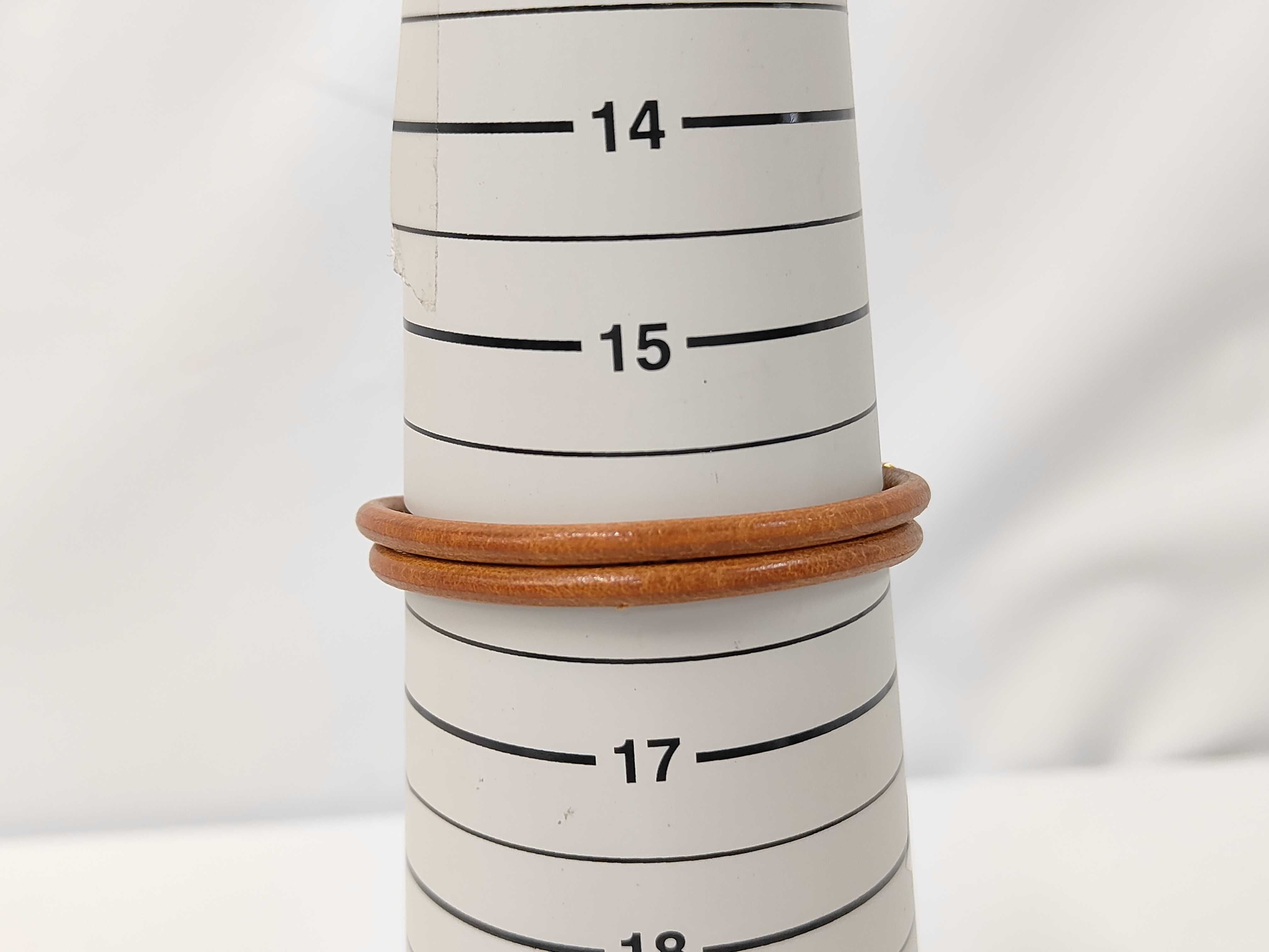 Jumbo Leather Gold Bracelet Choker Bracelet/Bangle — view 4