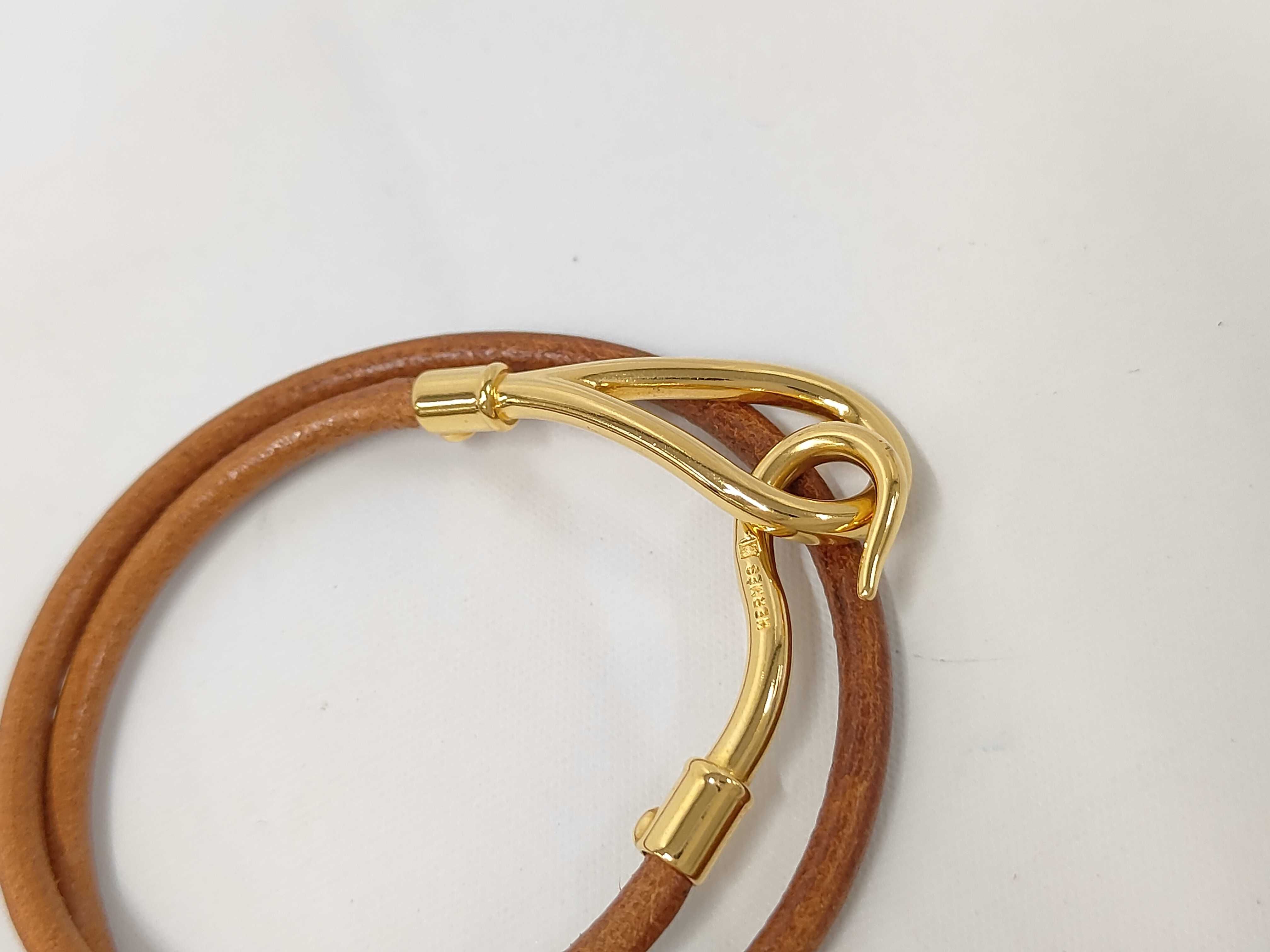 Jumbo Leather Gold Bracelet Choker Bracelet/Bangle — view 5