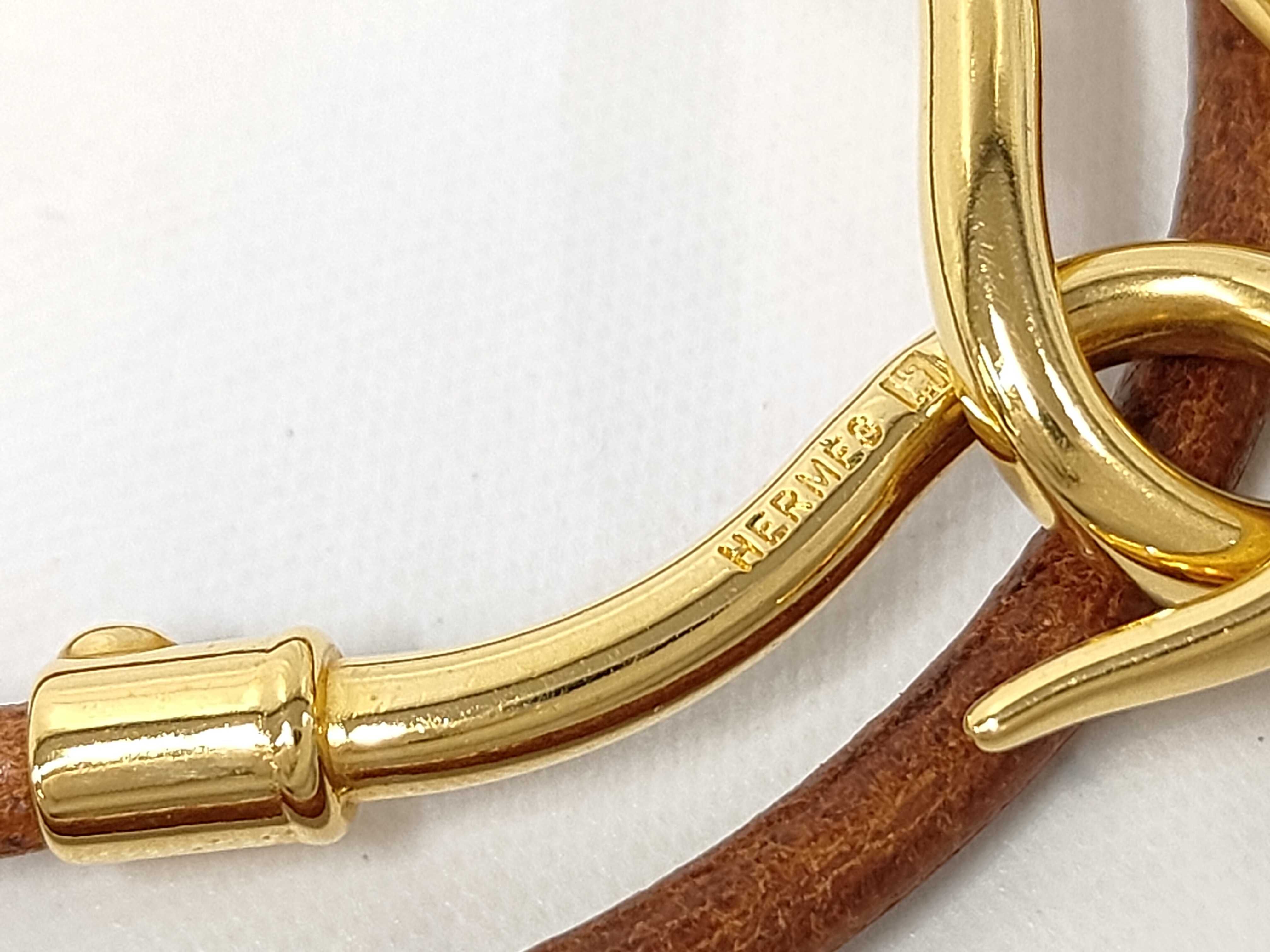 Jumbo Leather Gold Bracelet Choker Bracelet/Bangle — view 6