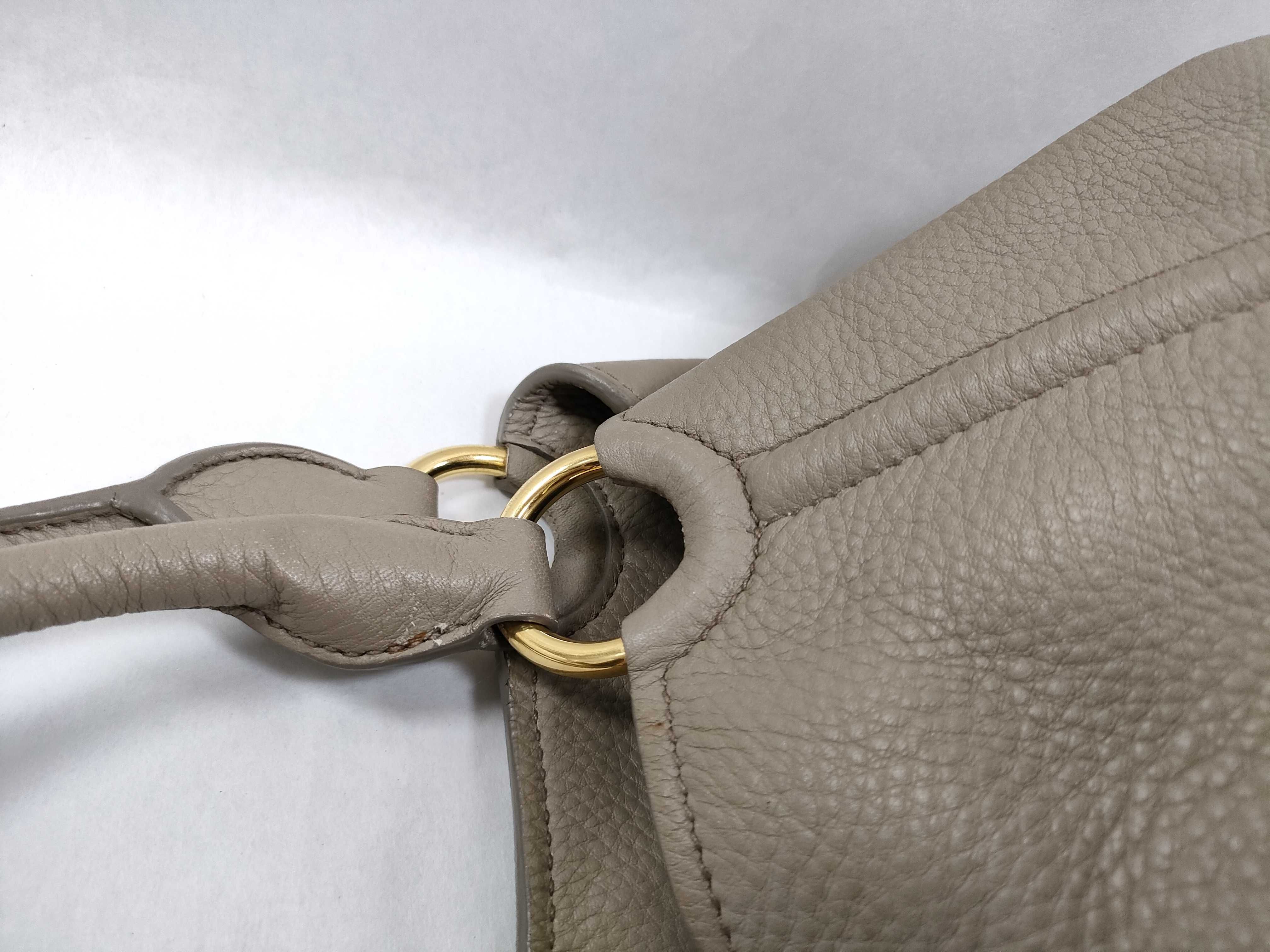 Vitello Leather Handbag, Beige — view 5