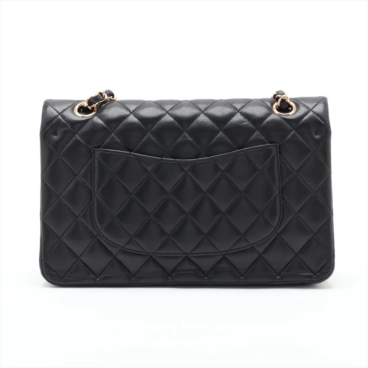 [Individually packaged] Chanel Matelassé 25 Lambskin Double Flap Double Chain Bag, Black with Gold Hardware, 17560129, Serial Number 17, A01112 — view 2