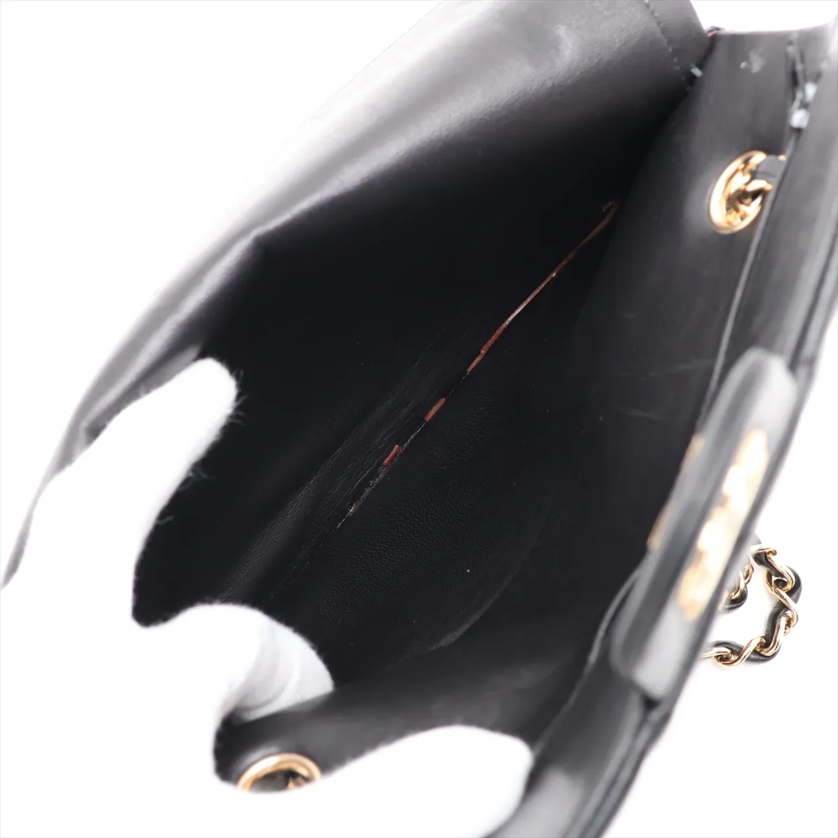 [Individually packaged] Chanel Matelassé 25 Lambskin Double Flap Double Chain Bag, Black with Gold Hardware, 17560129, Serial Number 17, A01112 — view 10