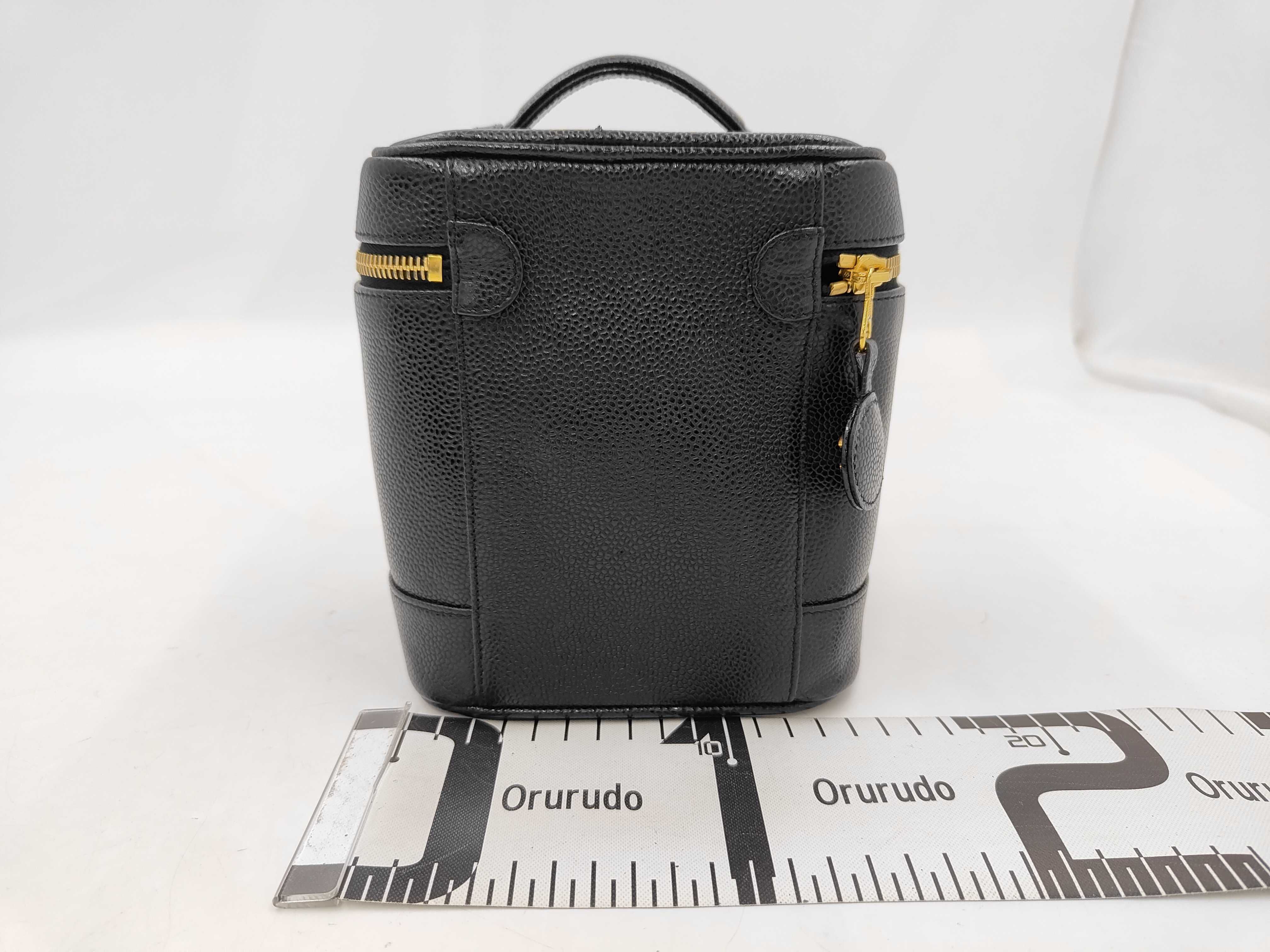 Vanity Case, Caviar Skin, Black, 62618710, with Seal and Card, Vanity Bag — view 2