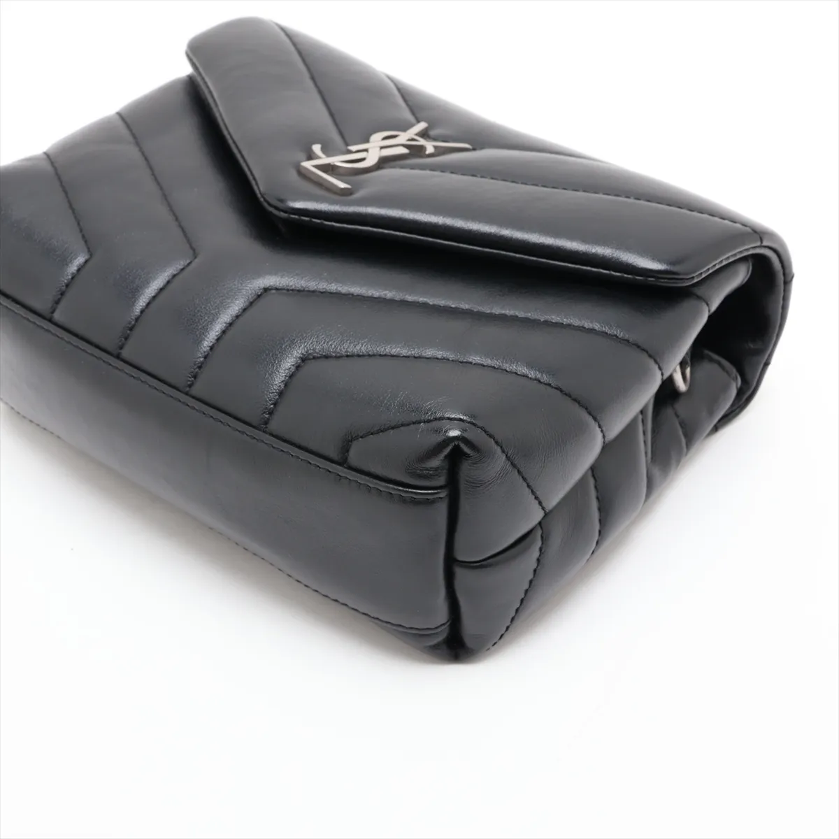 Loulou 467072 Leather Shoulder Bag, Black — view 3