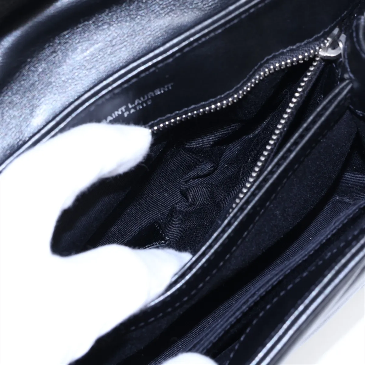Loulou 467072 Leather Shoulder Bag, Black — view 9