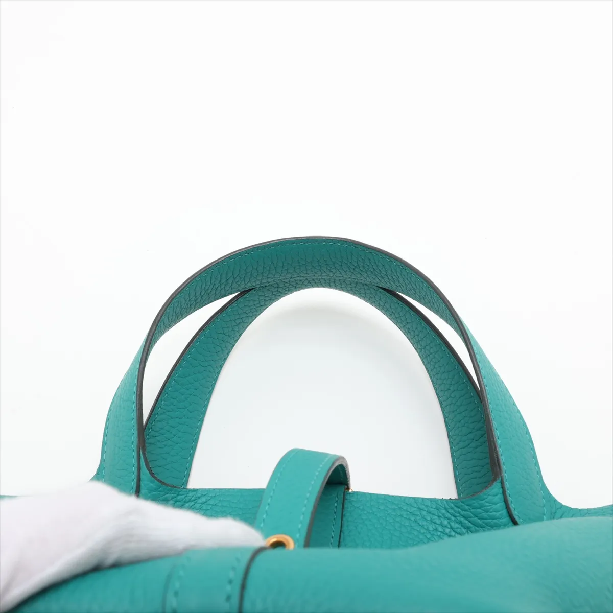 Picotin Lock 18 PM, Taurillon Clemence leather, Vert Verone, gold hardware, Year: 2020 — view 6
