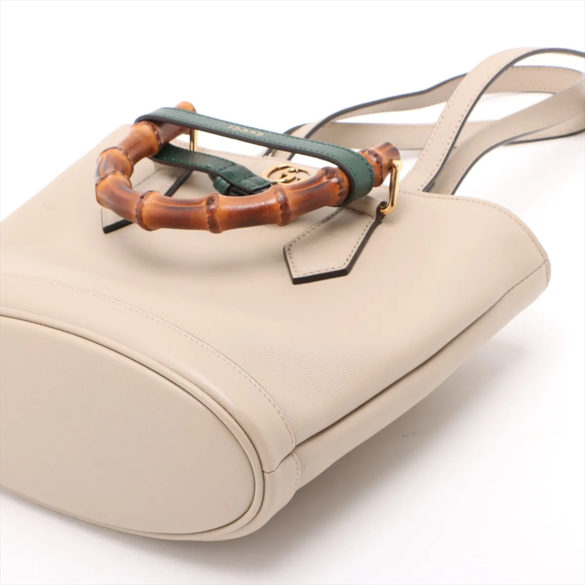 Bamboo Diana Small Leather 2-Way Handbag, Beige, 750396 — view 3