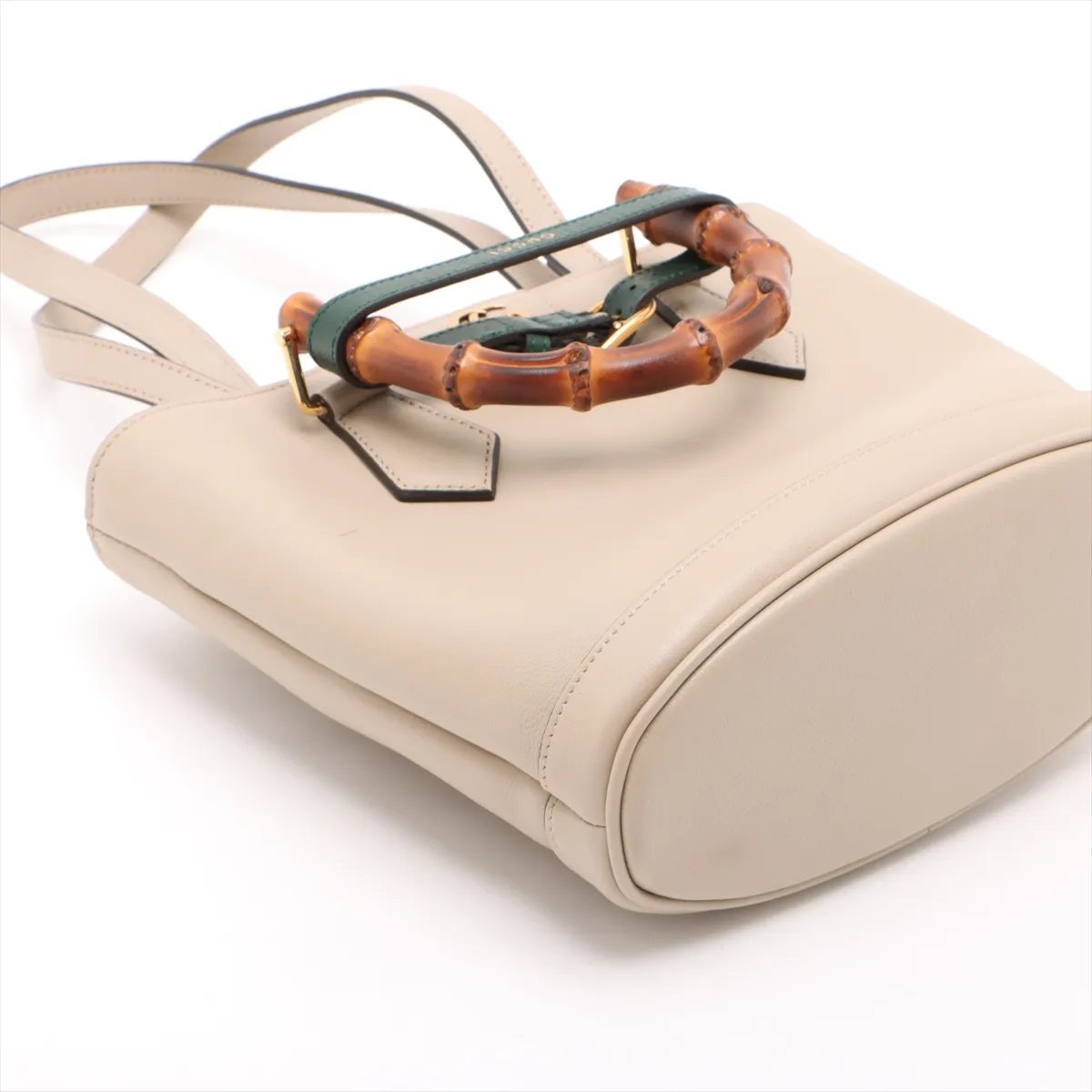 Bamboo Diana Small Leather 2-Way Handbag, Beige, 750396 — view 4