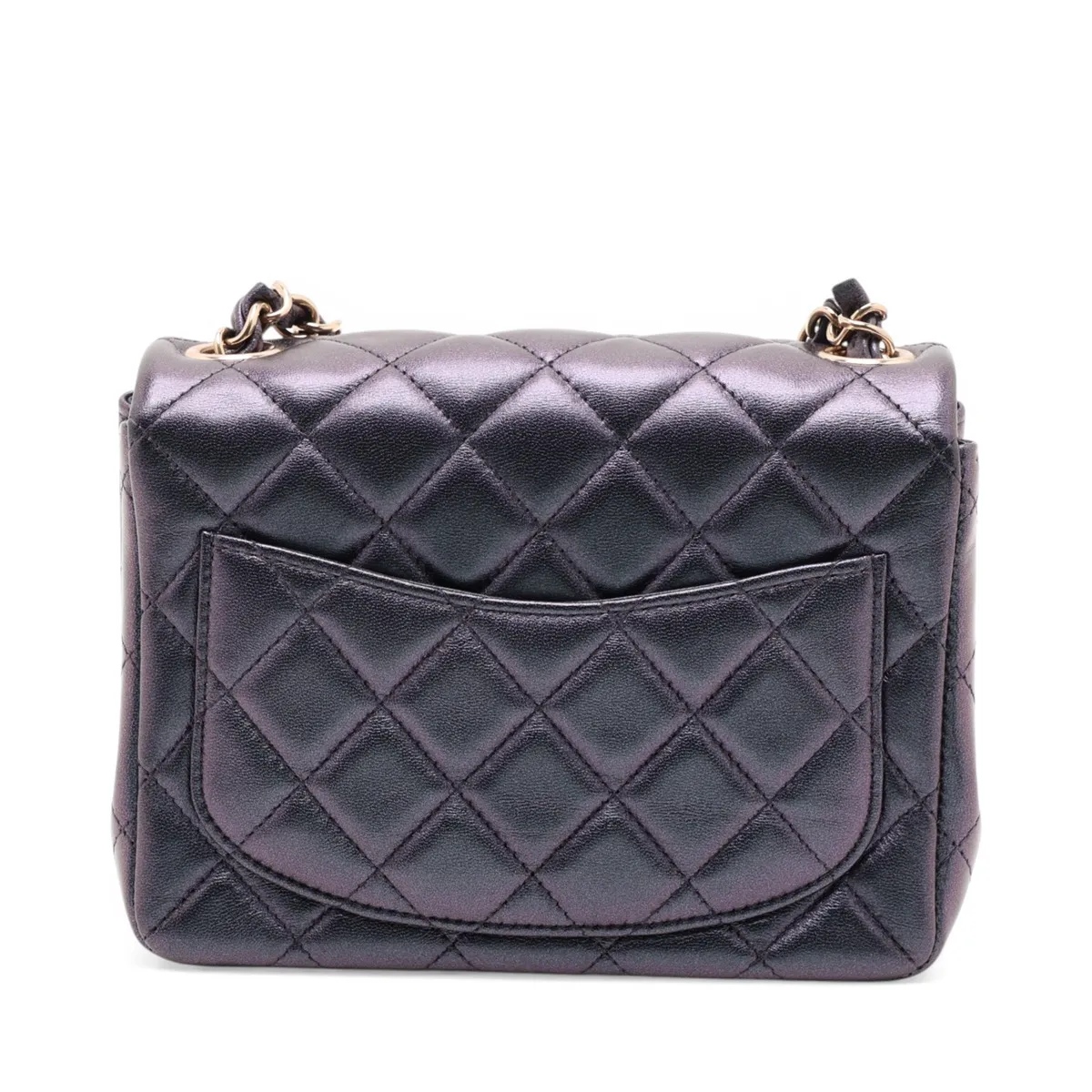 Mini Matelassé 17 Lambskin Single Flap Single Chain Bag, Purple, Gold Hardware, KN402422, Random Plate, A35200 — view 2