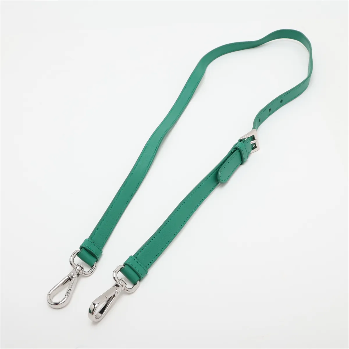 Leather 2-Way Handbag, Green — view 7