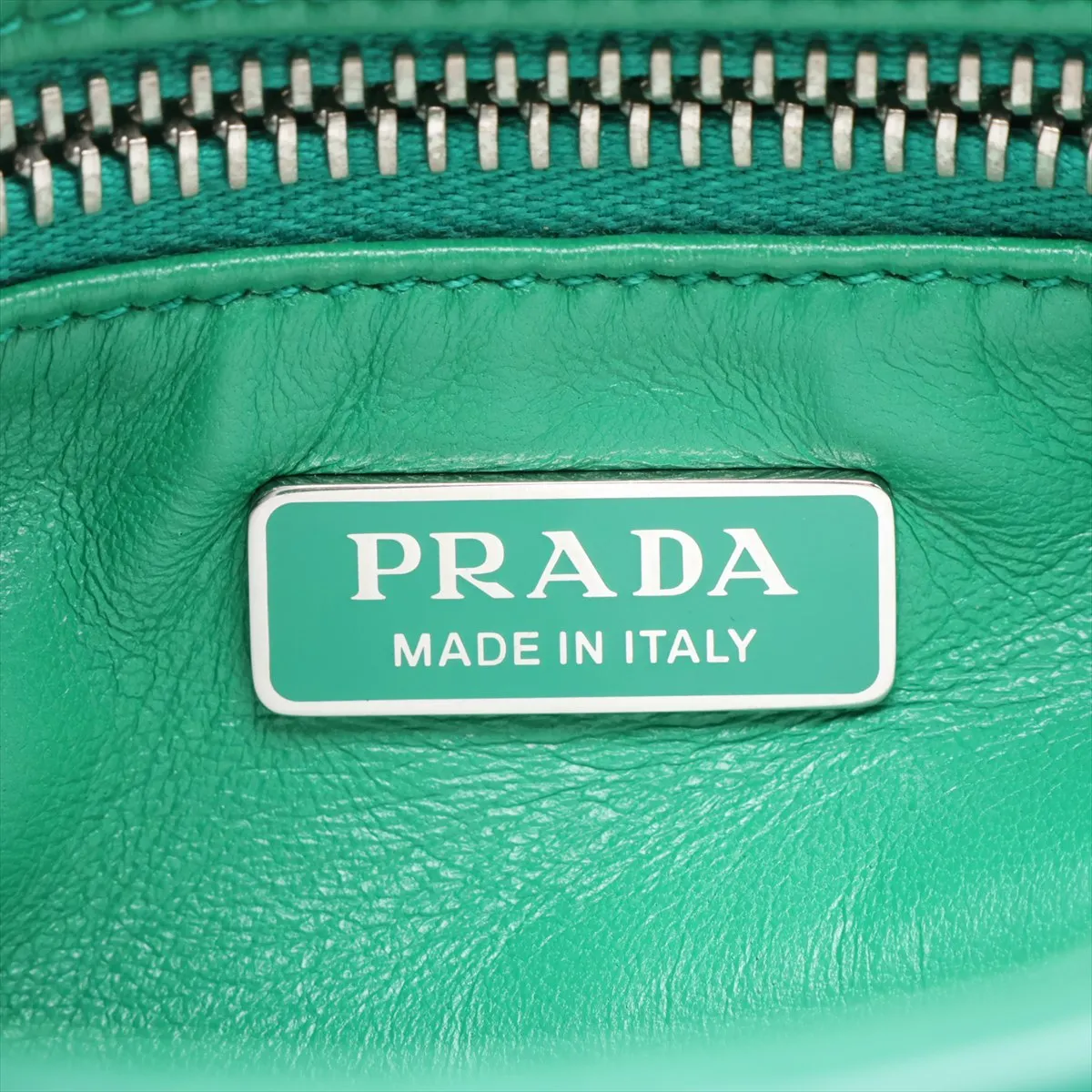 Leather 2-Way Handbag, Green — view 10