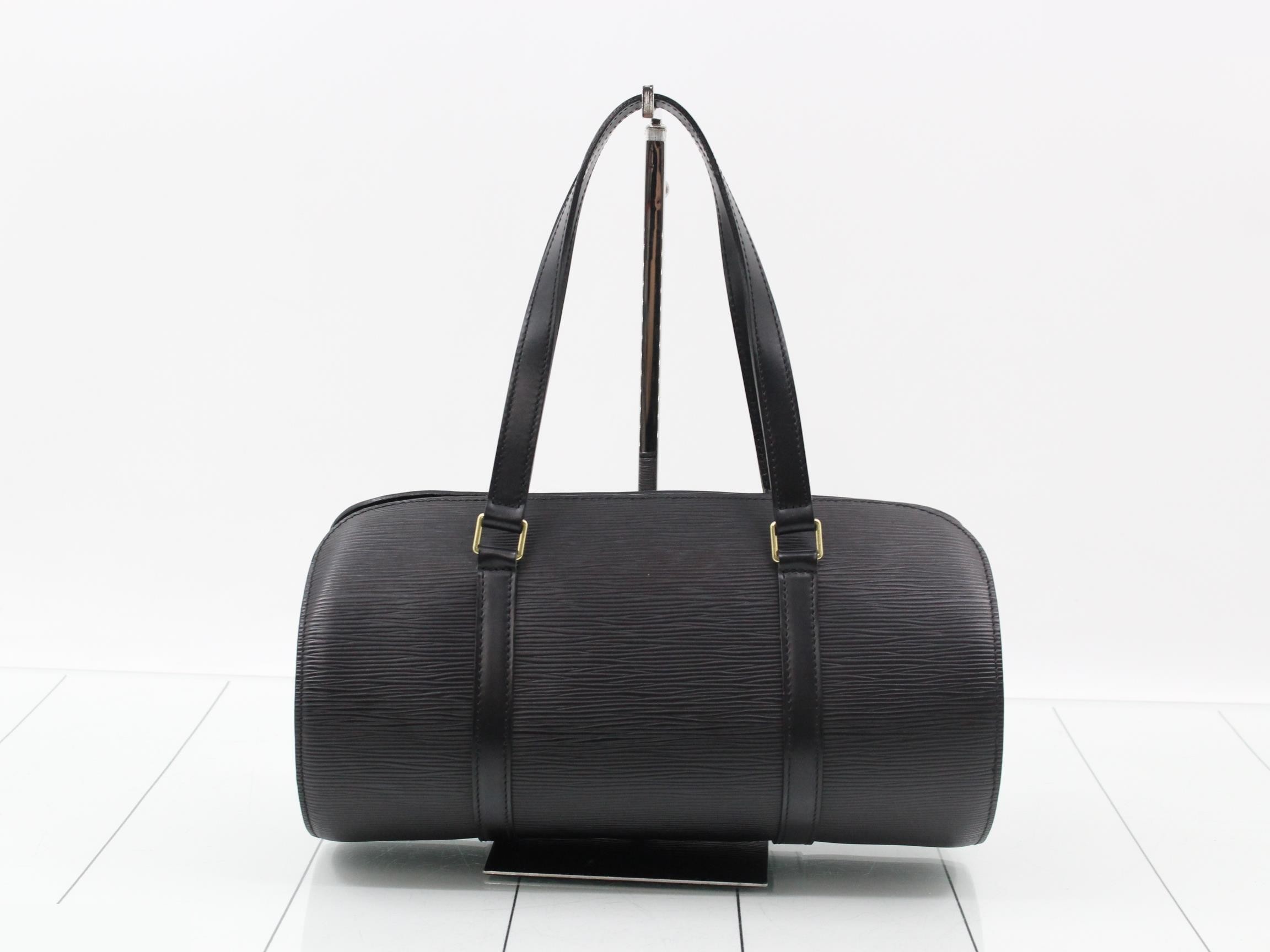 Epi Soufflot Noir Handbag Mini Boston Black LV — view 2