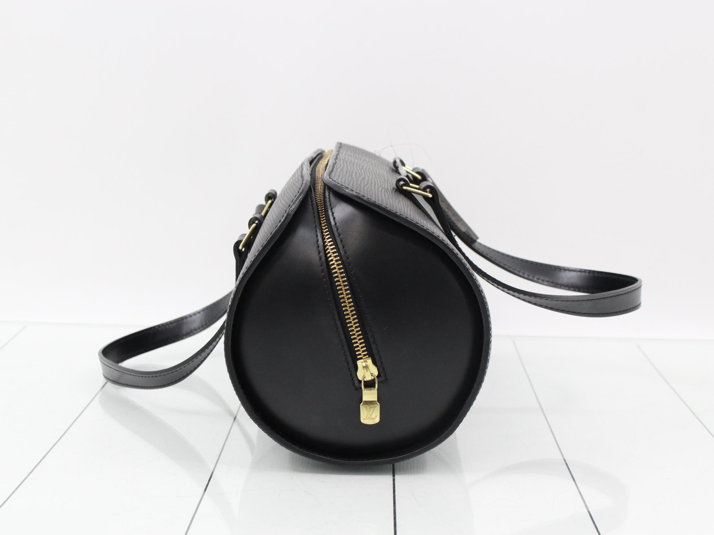 Epi Soufflot Noir Handbag Mini Boston Black LV — view 4