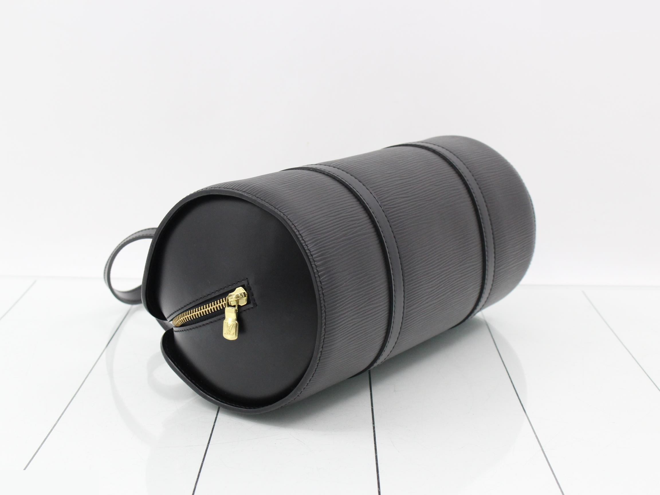 Epi Soufflot Noir Handbag Mini Boston Black LV — view 5