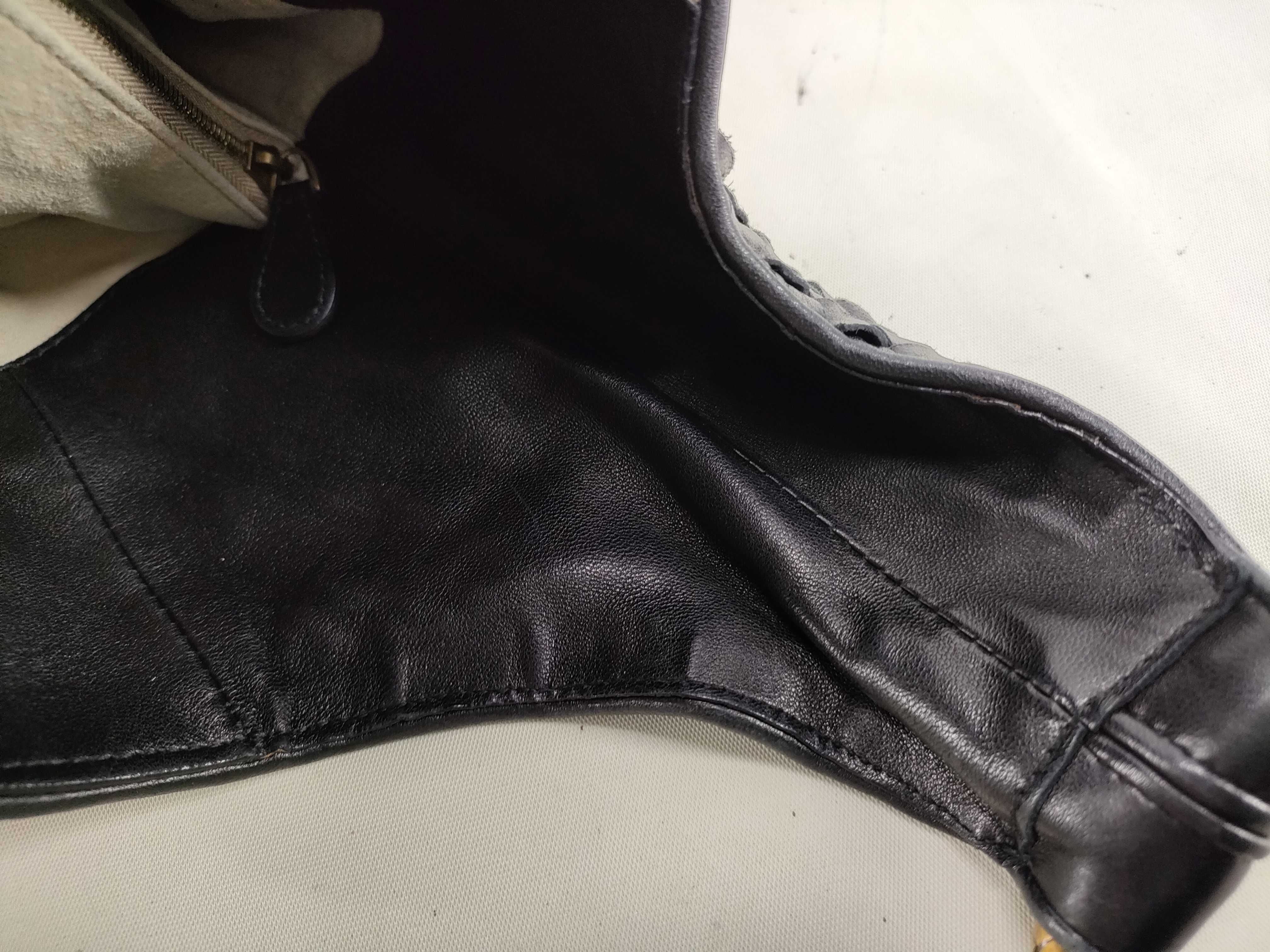 Intrecciato Leather Shoulder Bag, Black, 179197 — view 11