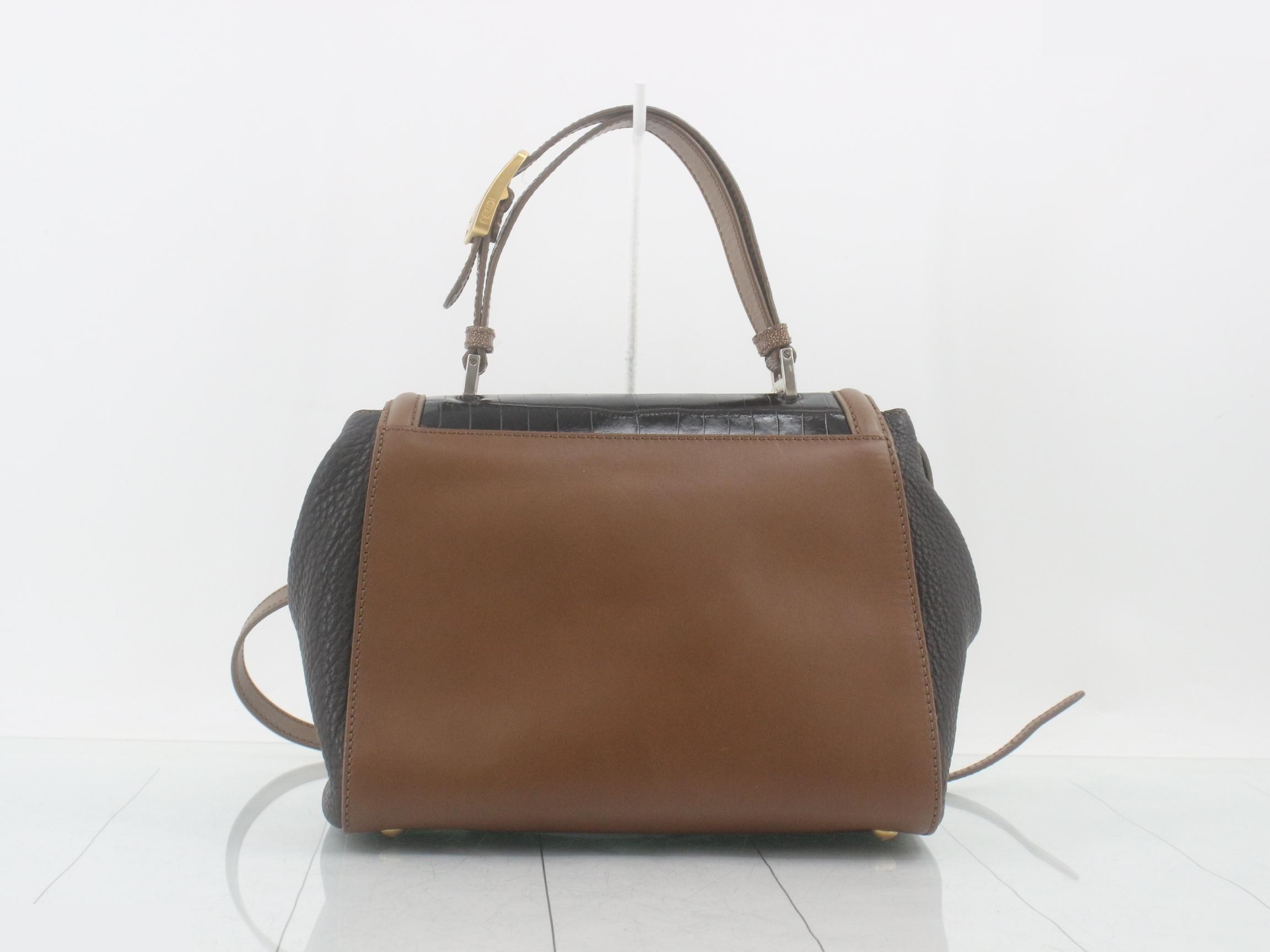 Silvana Crocodile Galuchat Leather Combination 2-Way Handbag — view 2
