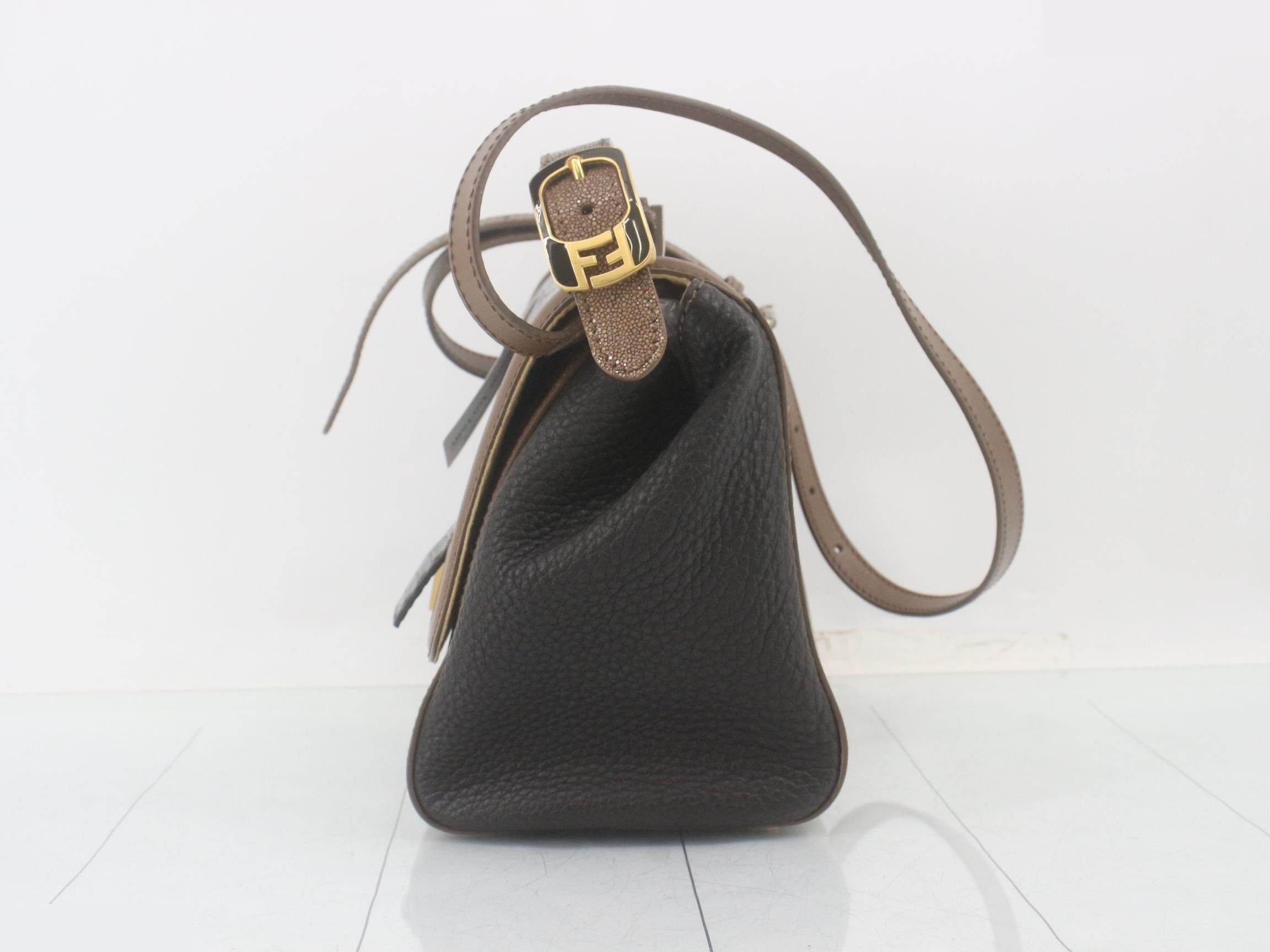 Silvana Crocodile Galuchat Leather Combination 2-Way Handbag — view 3