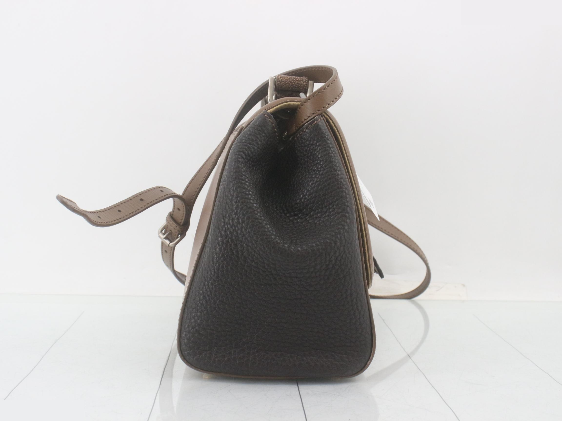 Silvana Crocodile Galuchat Leather Combination 2-Way Handbag — view 4