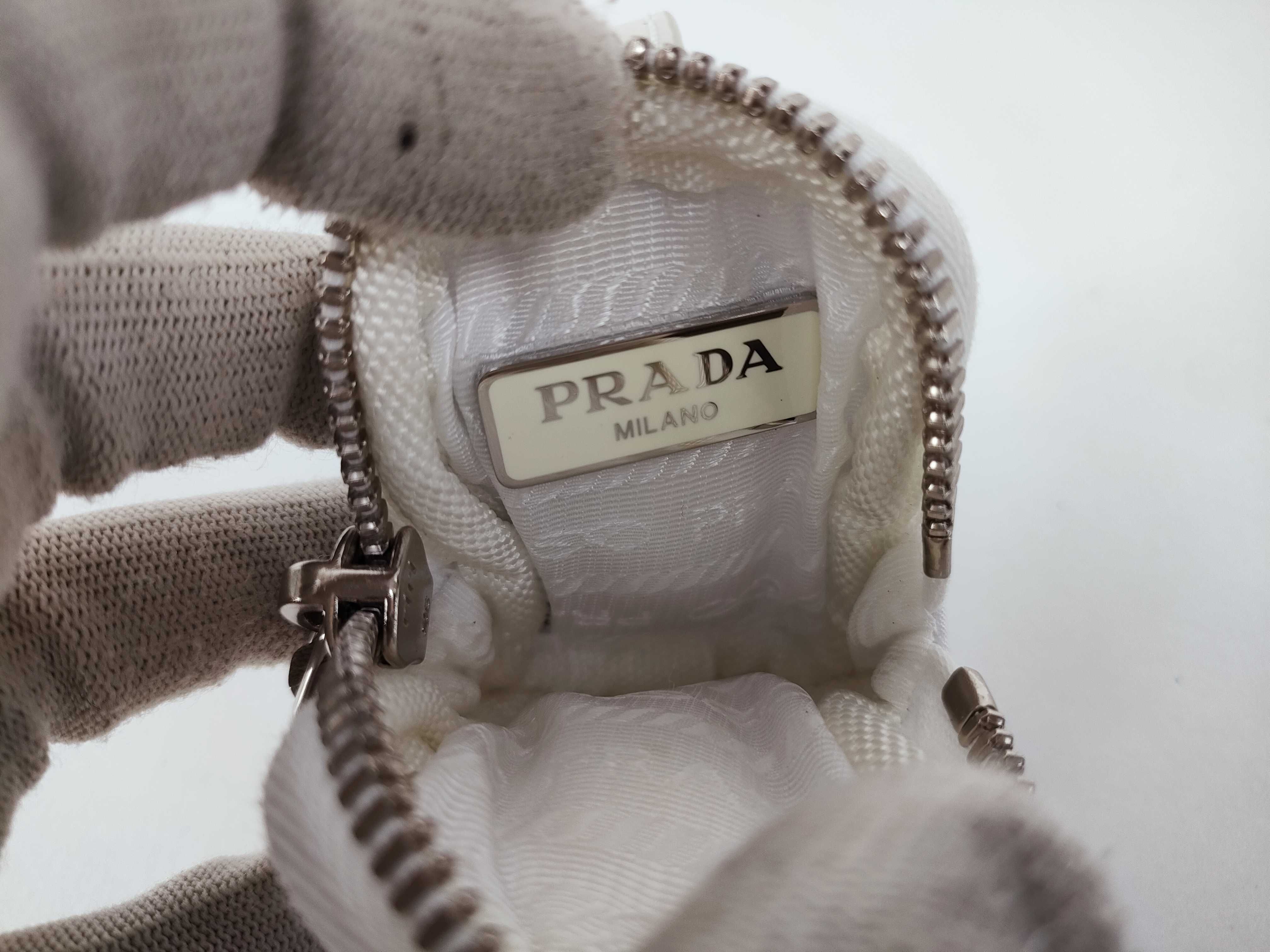 Nylon Prada Coin Case White Coin Case — view 11