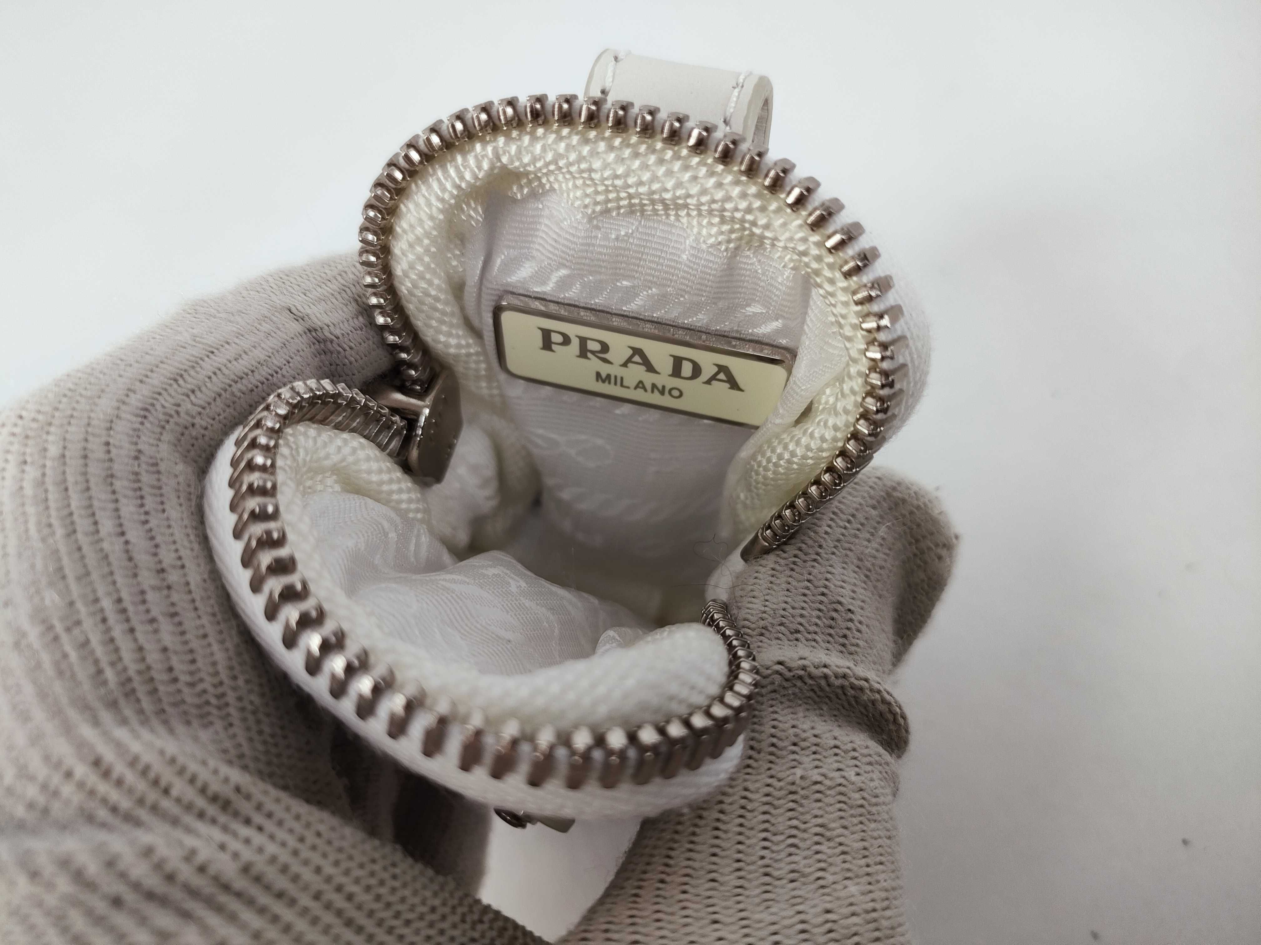 Nylon Prada Coin Case White Coin Case — view 10
