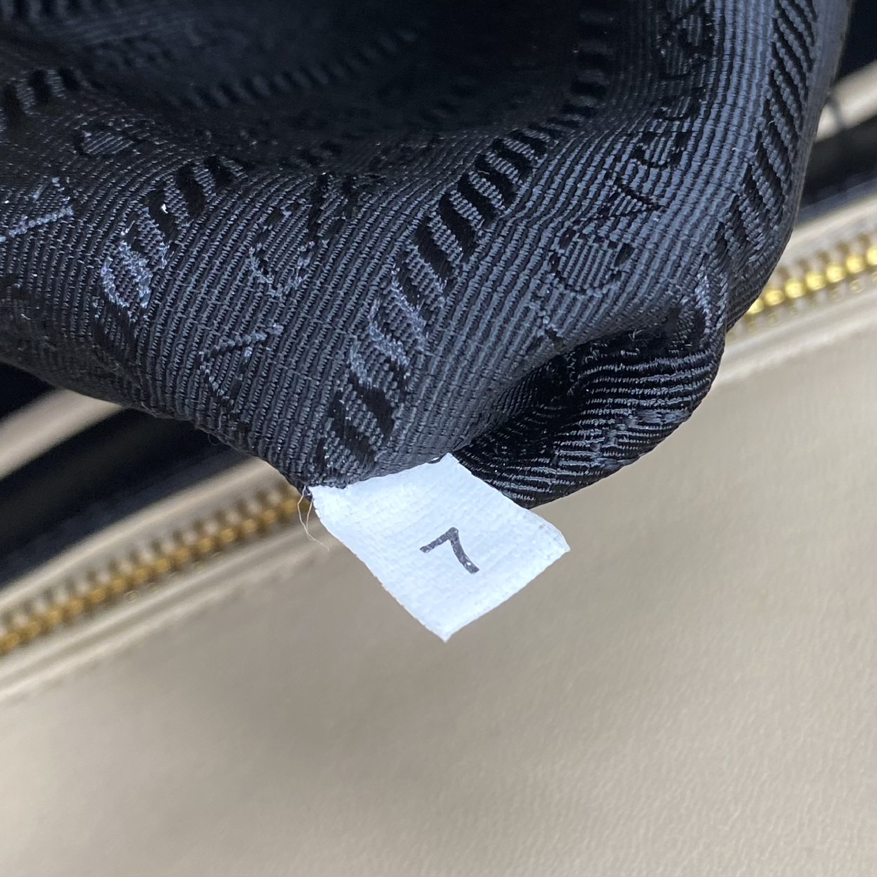 Triangle Logo Leather Handbag with White Tag, Size 7 — view 11