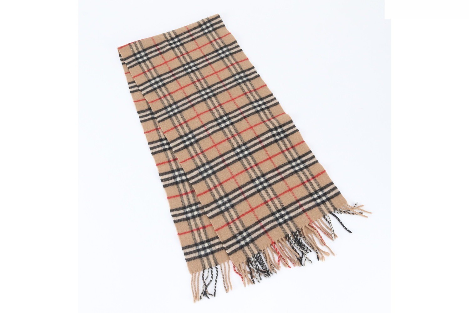 Nova Check scarf with tags attached. — view 2
