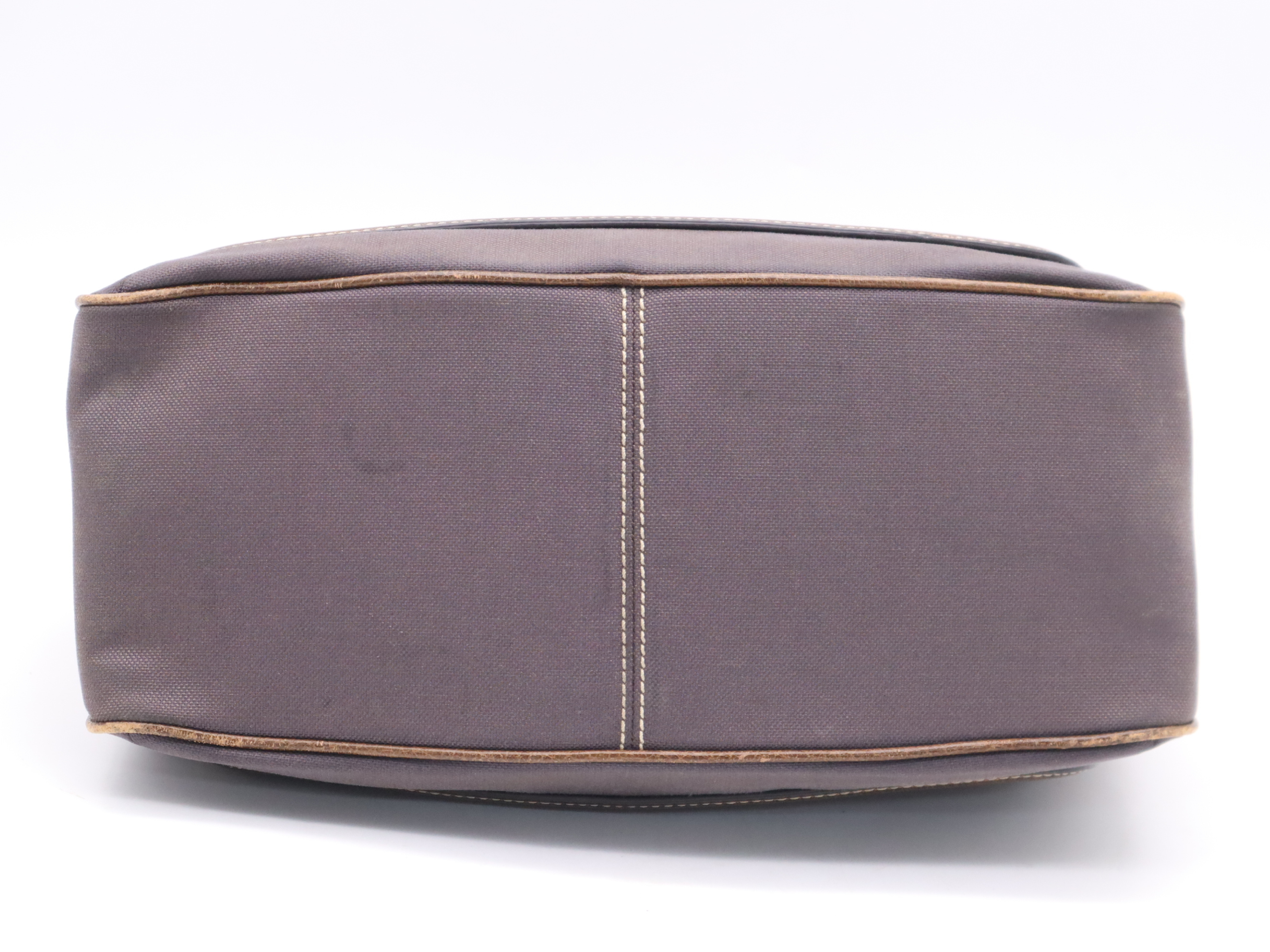 Canvas x Leather Boogie Bag Handbag Brown Gold Hardware Handbag — view 4