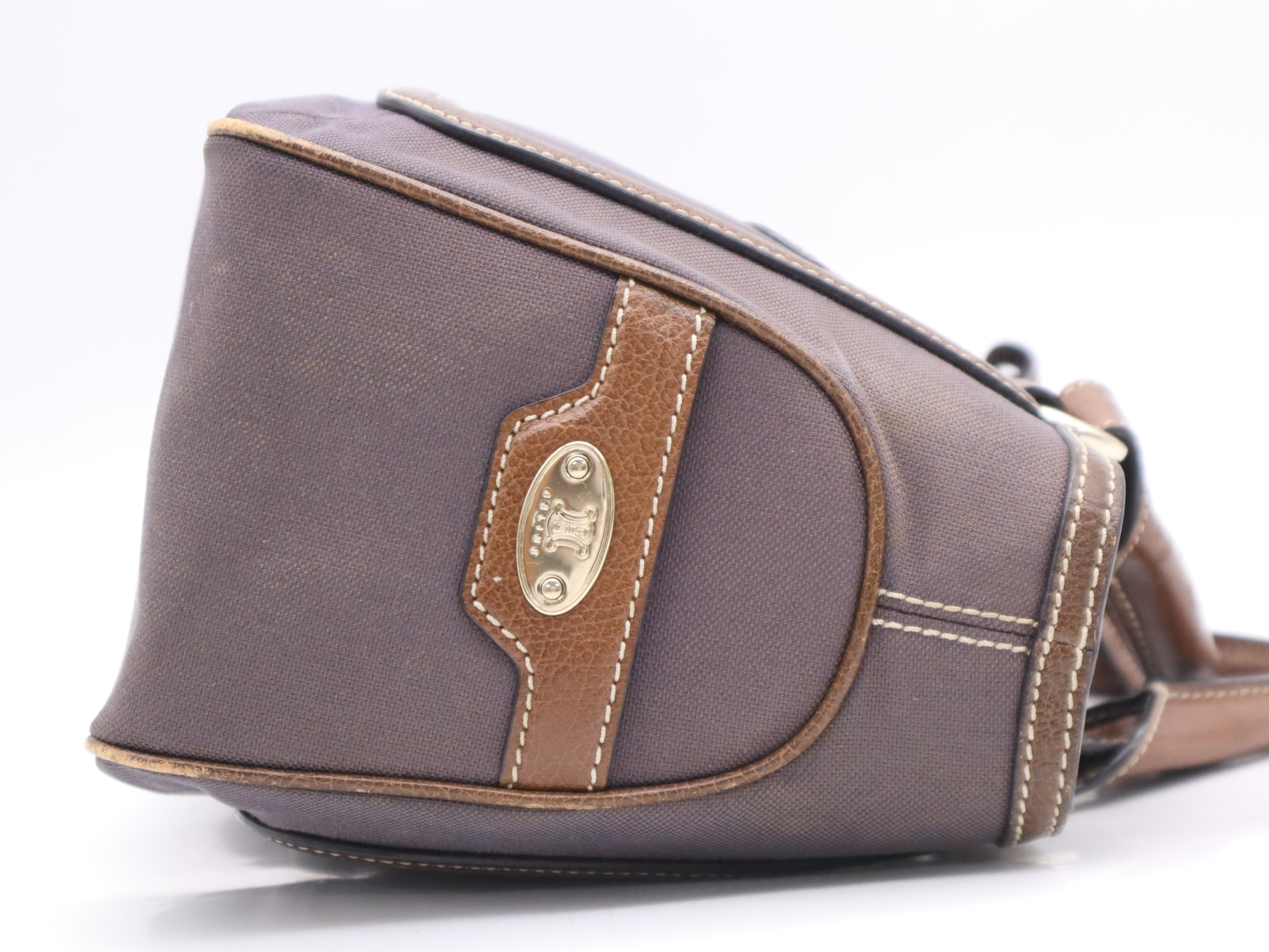 Canvas x Leather Boogie Bag Handbag Brown Gold Hardware Handbag — view 5