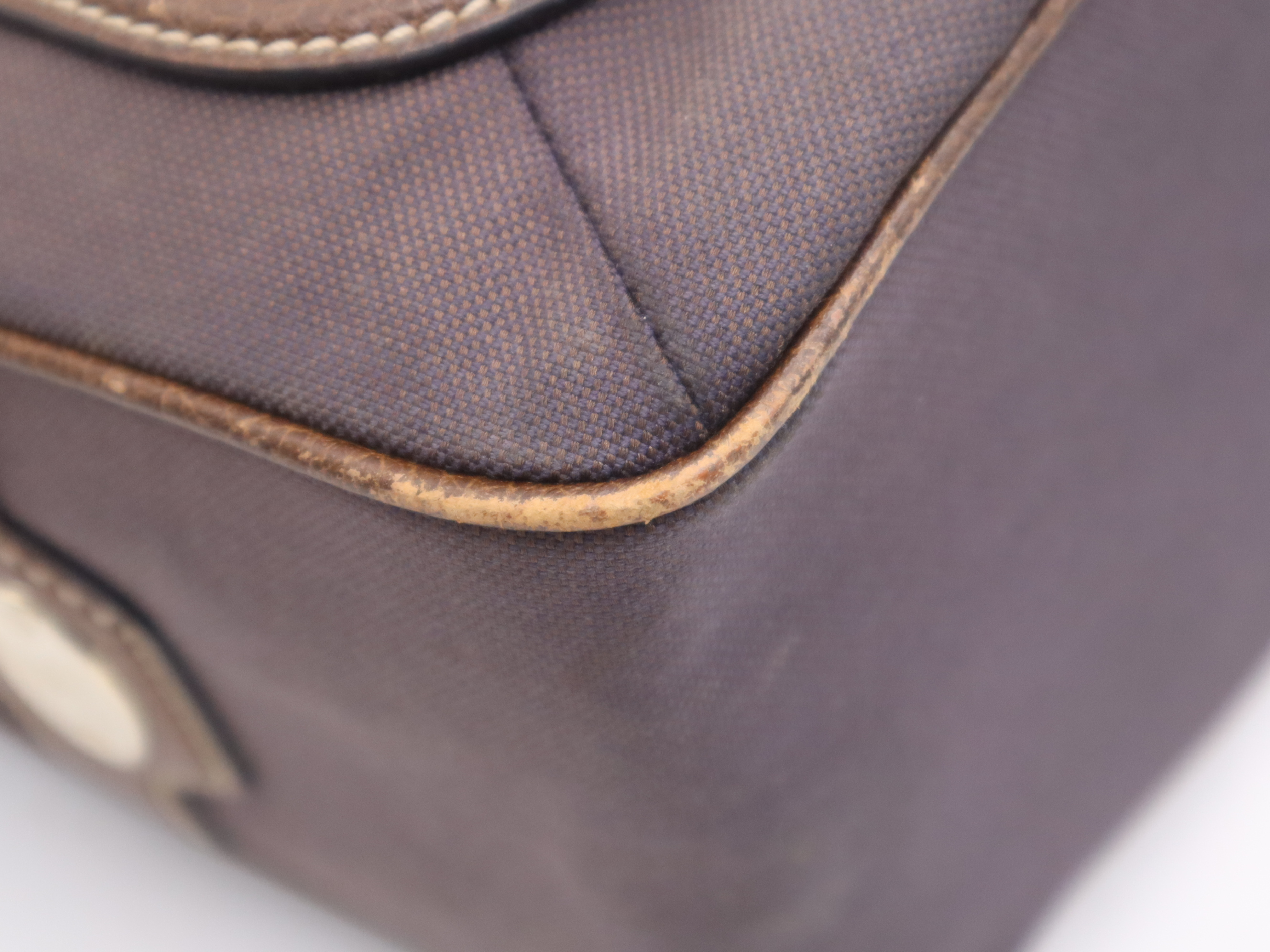 Canvas x Leather Boogie Bag Handbag Brown Gold Hardware Handbag — view 9
