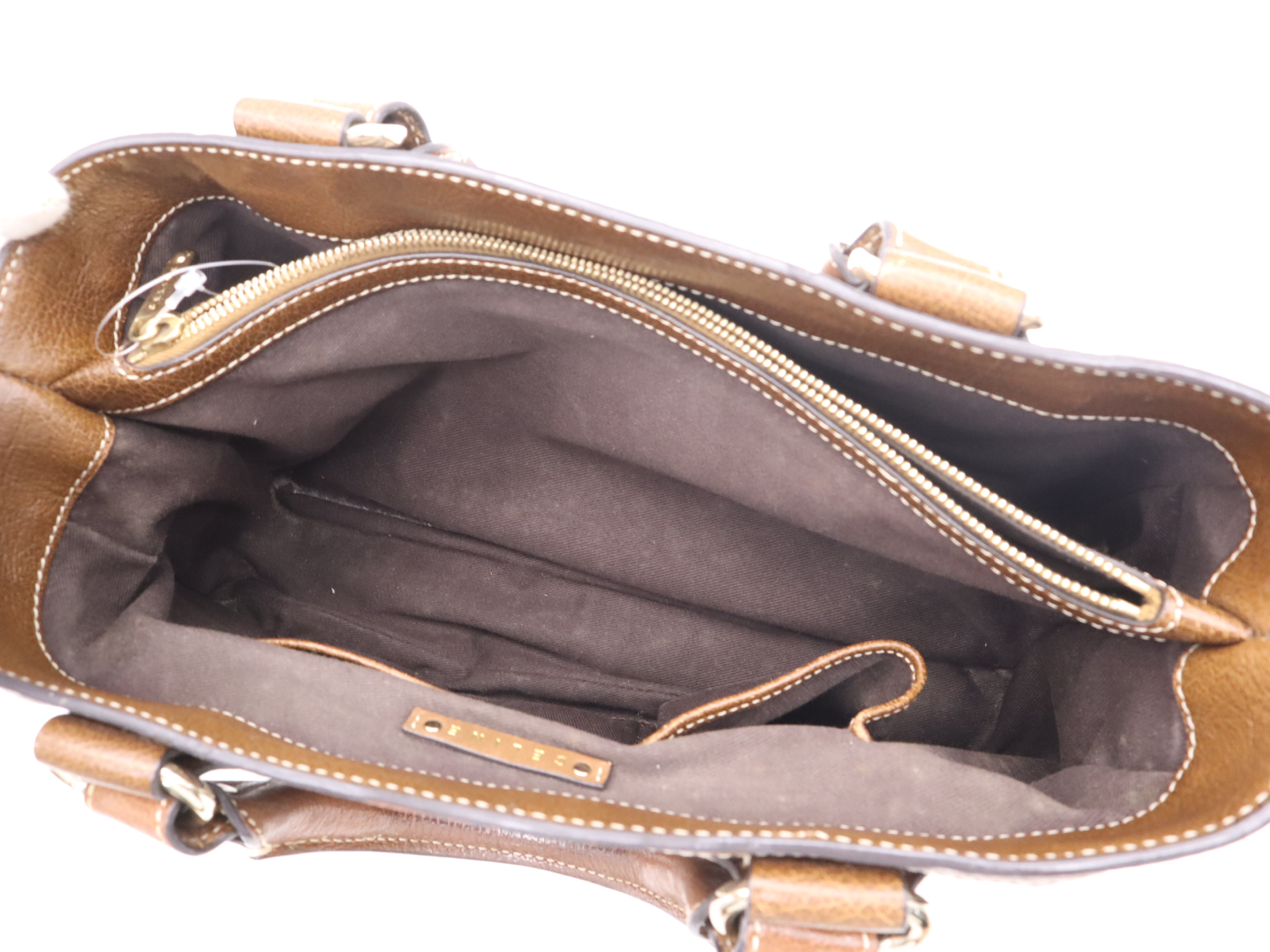 Canvas x Leather Boogie Bag Handbag Brown Gold Hardware Handbag — view 10
