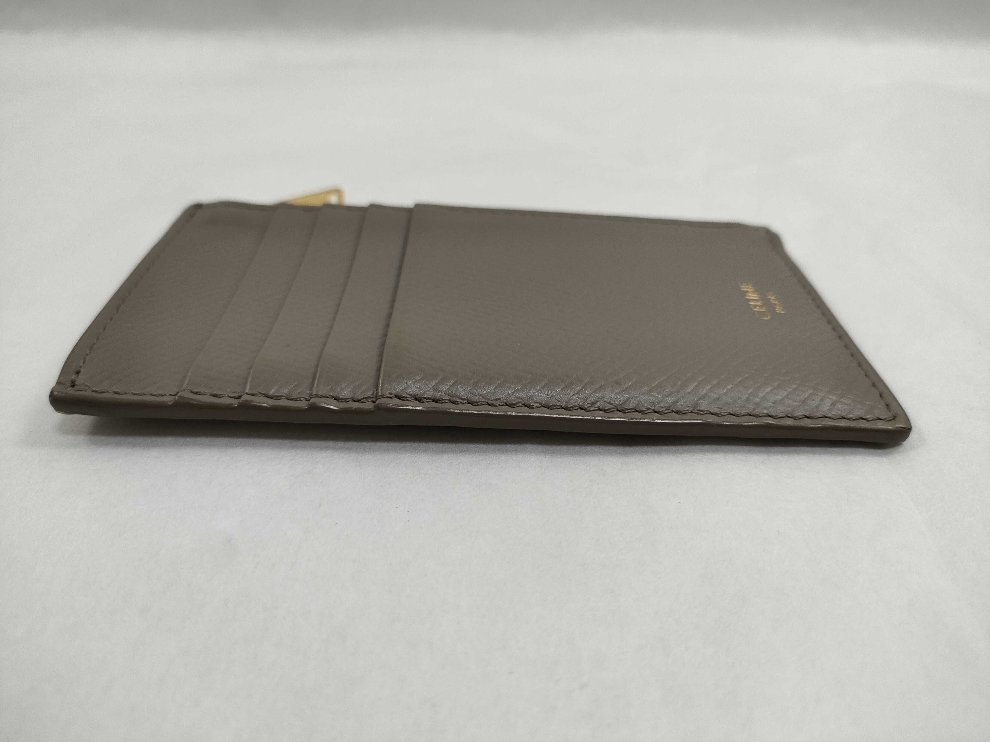 Card Holder/Coin Case, Leather, Gray — view 5