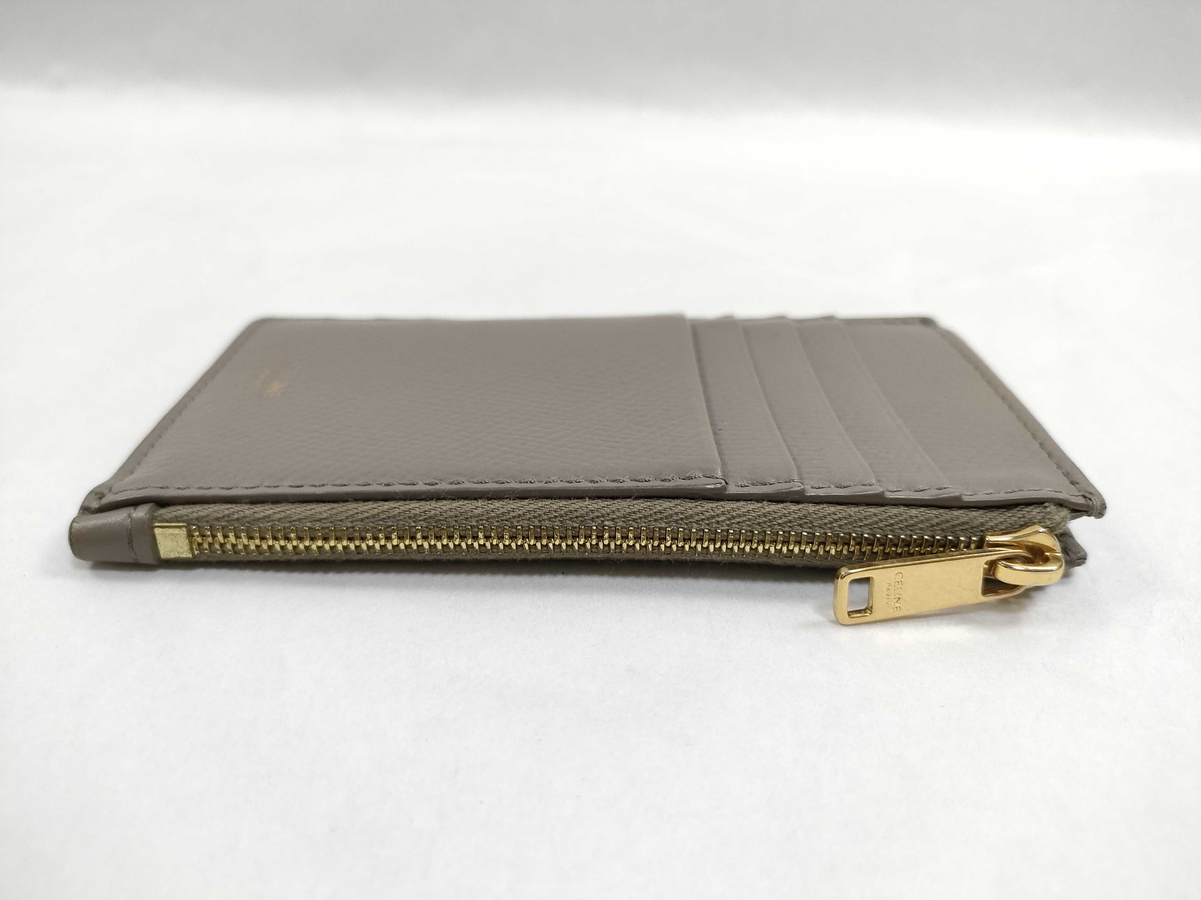 Card Holder/Coin Case, Leather, Gray — view 6