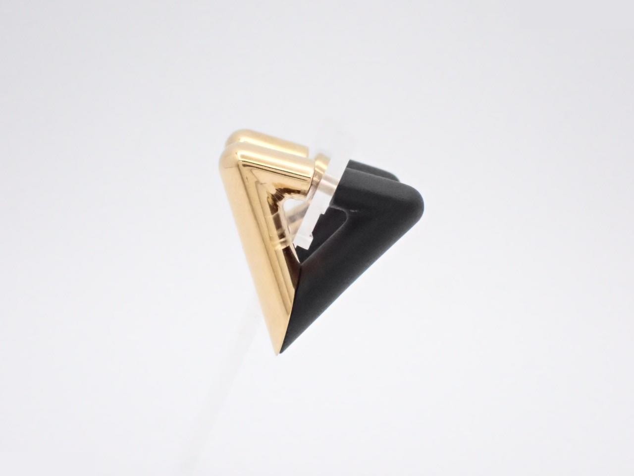 Earrings - Chainless V-shaped, Gold x Black — view 3