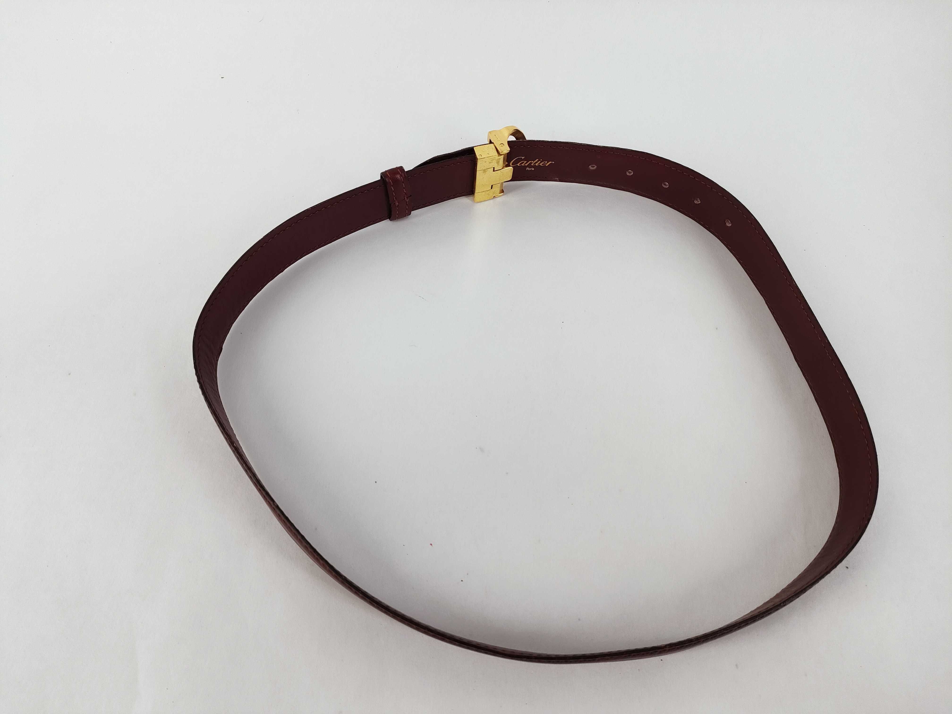 belt, calfskin, burgundy, gold hardware. — view 2
