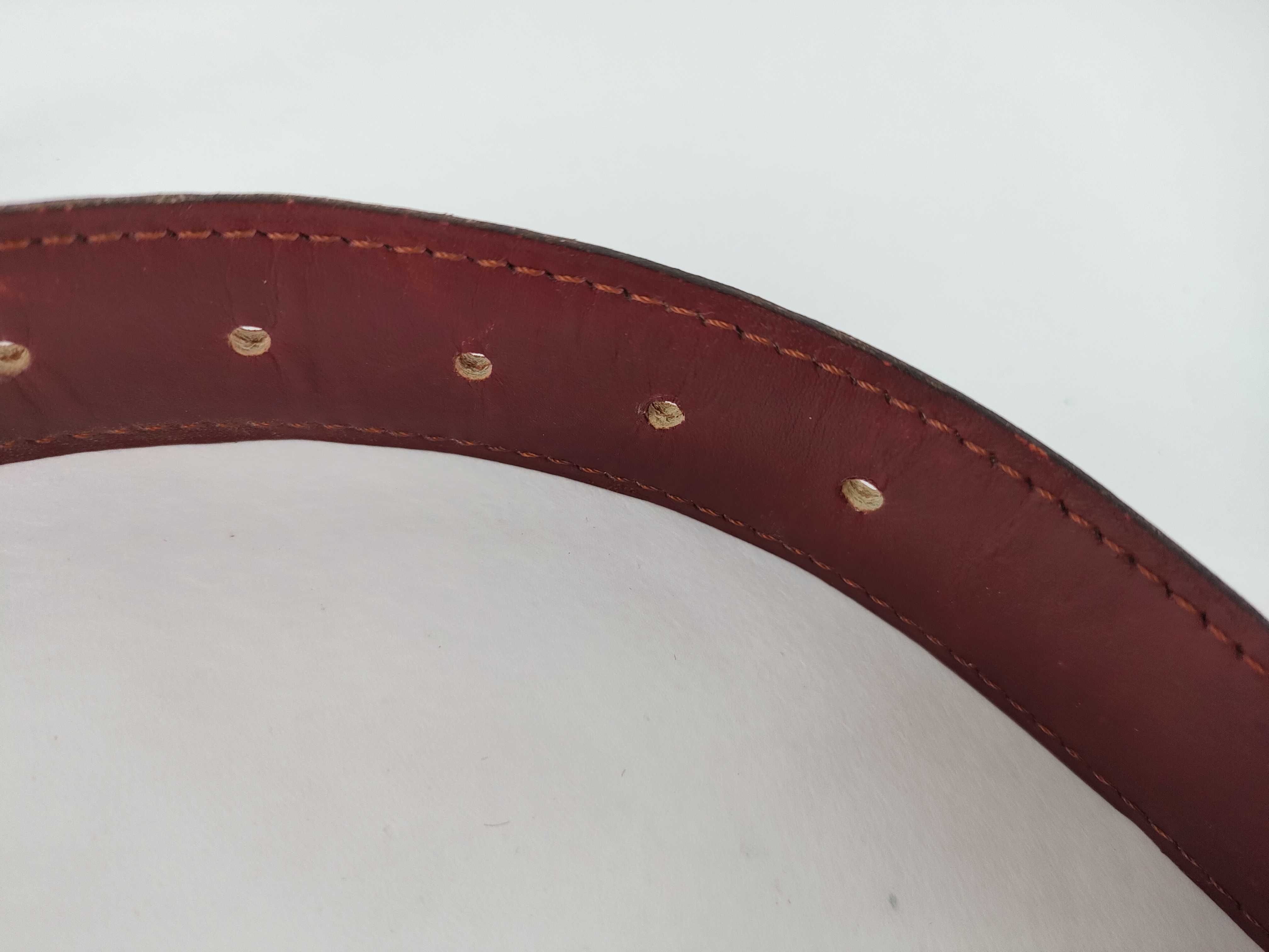 belt, calfskin, burgundy, gold hardware. — view 4