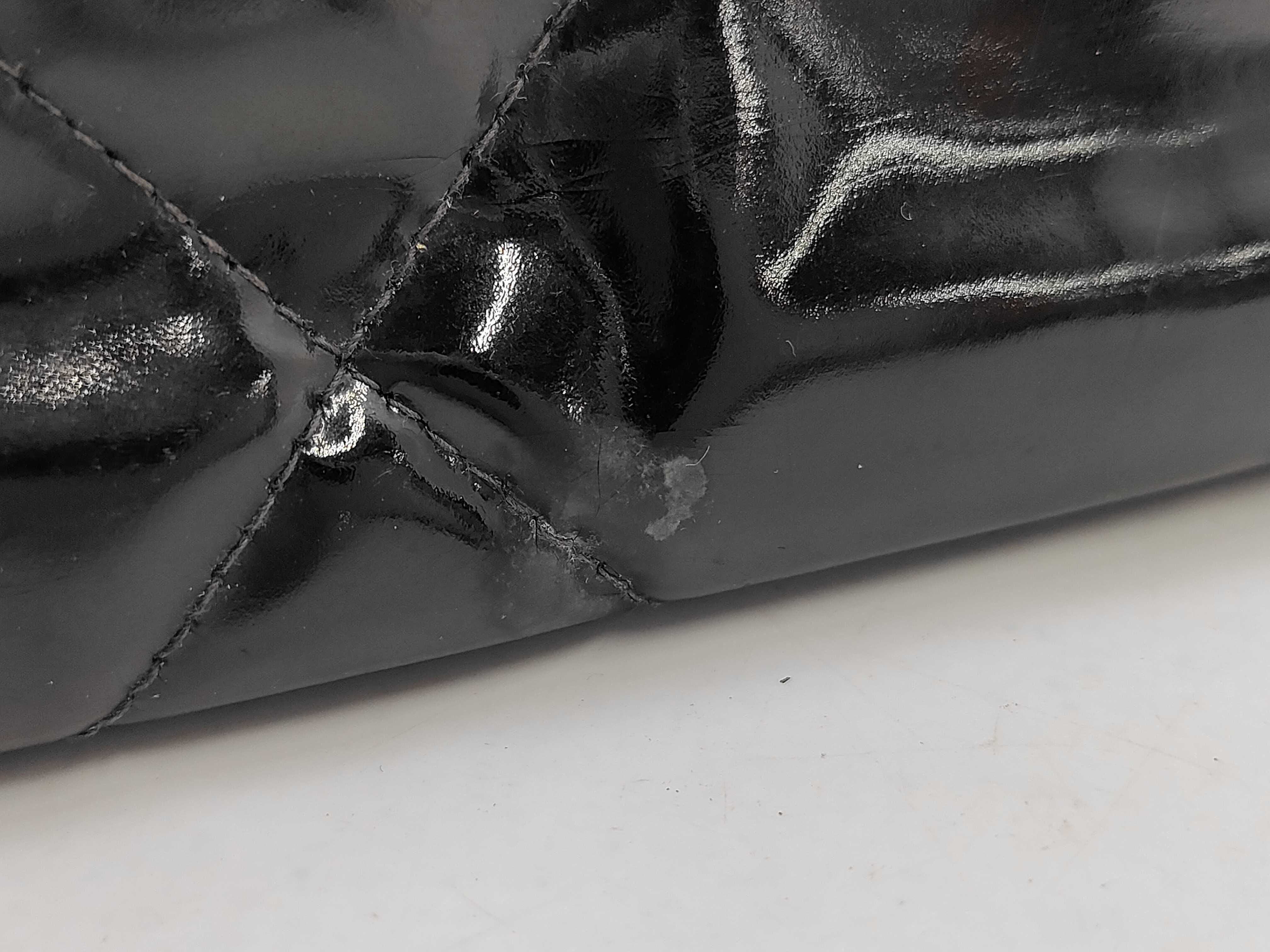 PH - Black Patent Leather Quilted Crossbody Bag (Shoulder Bag) — view 15