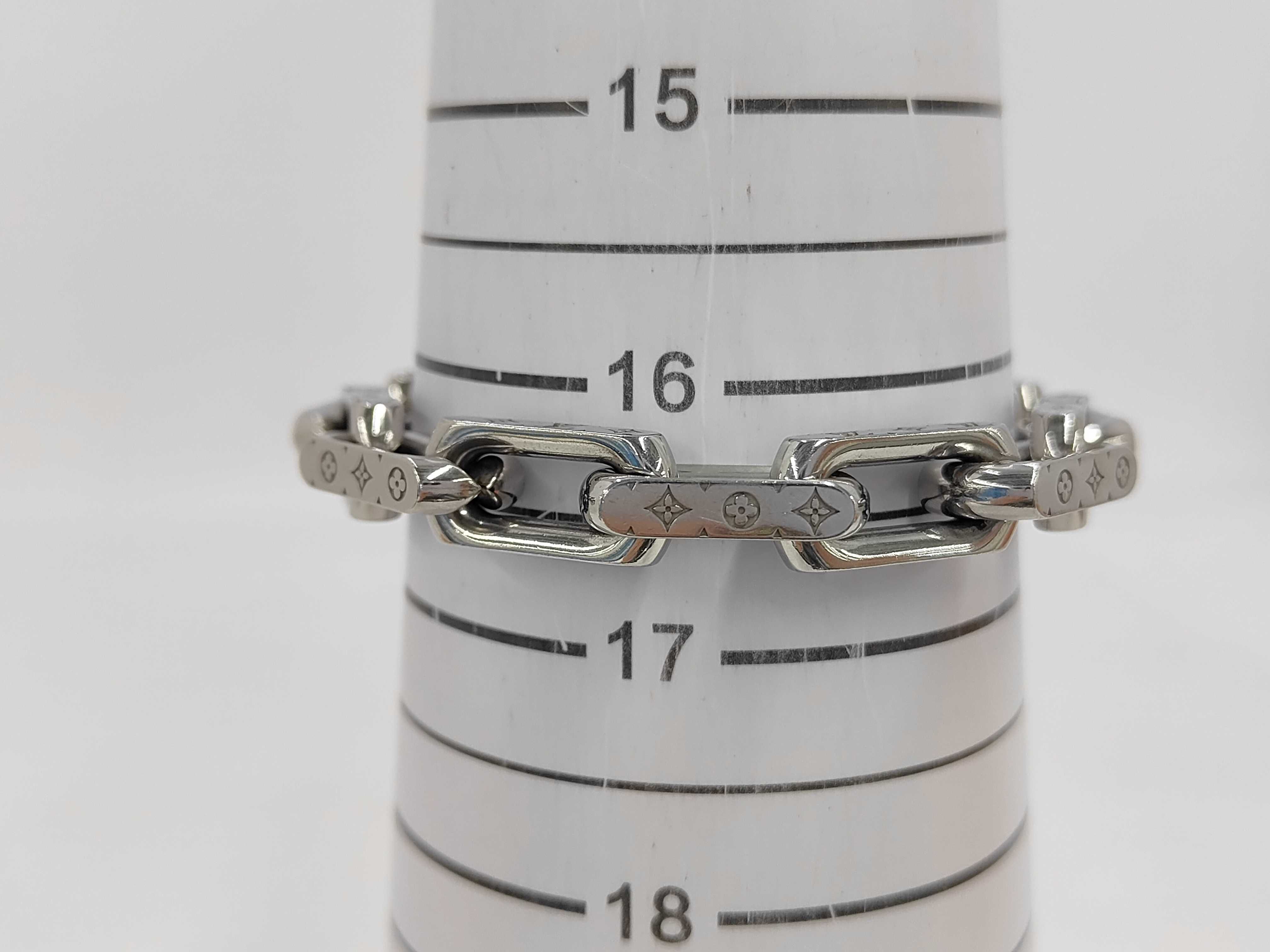 Monogram Chain Silver Bracelet Bracelet/Bangle — view 4