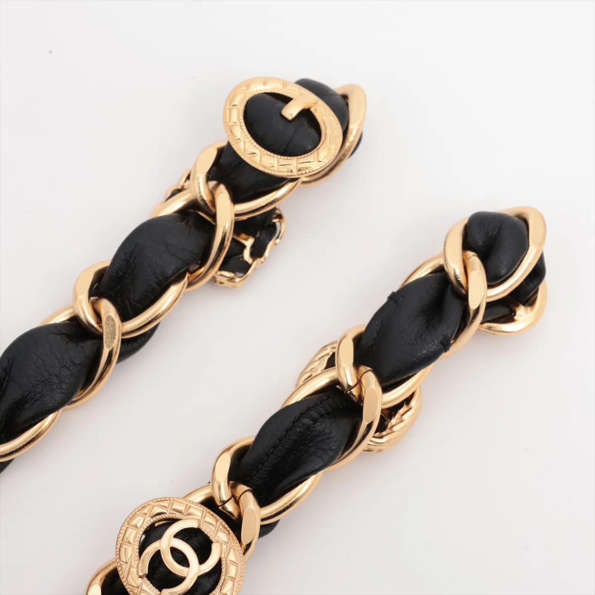 Coco Mark Chain Belt GP x Leather Black x Gold — view 4