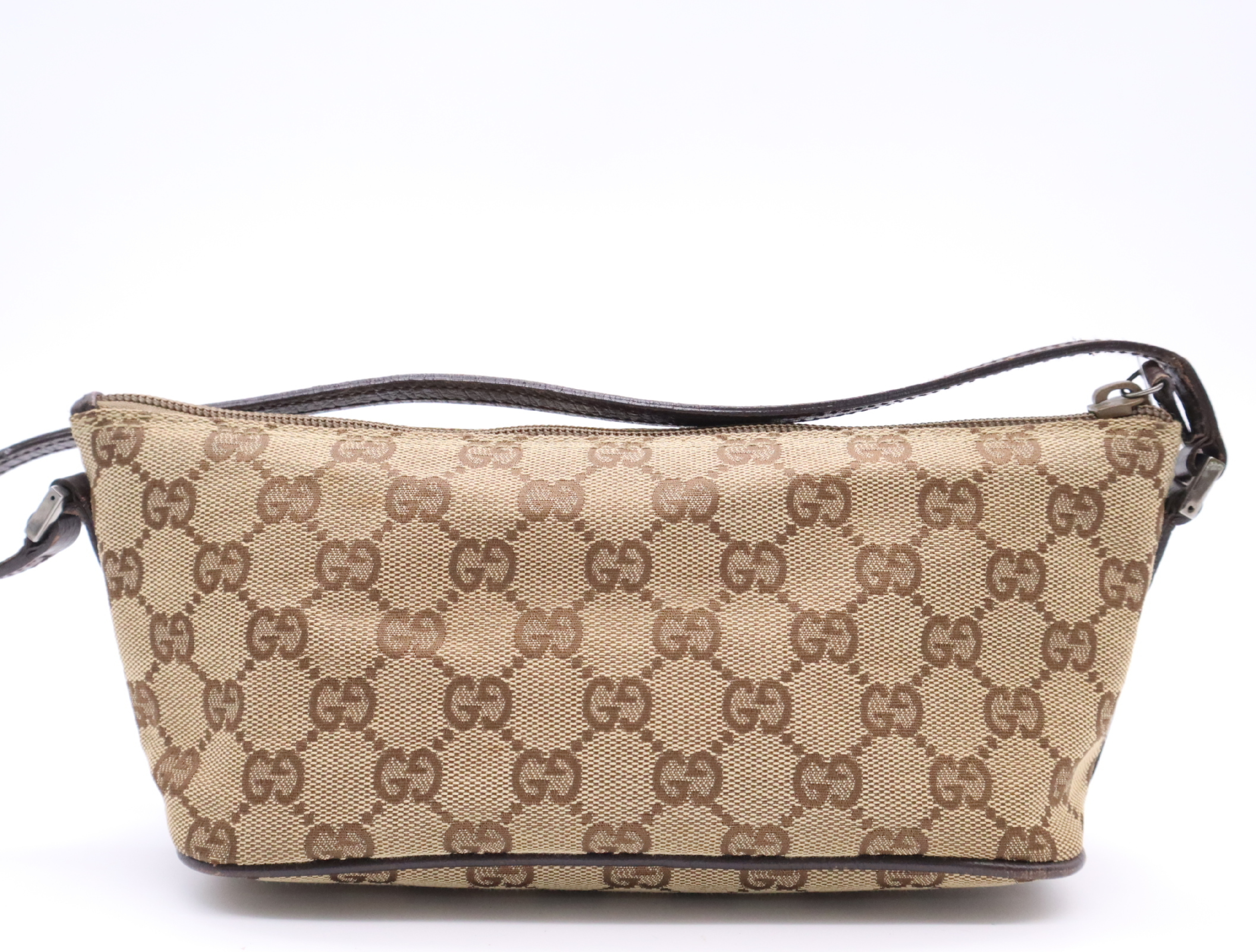 07198 GG Canvas Accessory Pouch Mini Handbag Beige Handbag — view 2