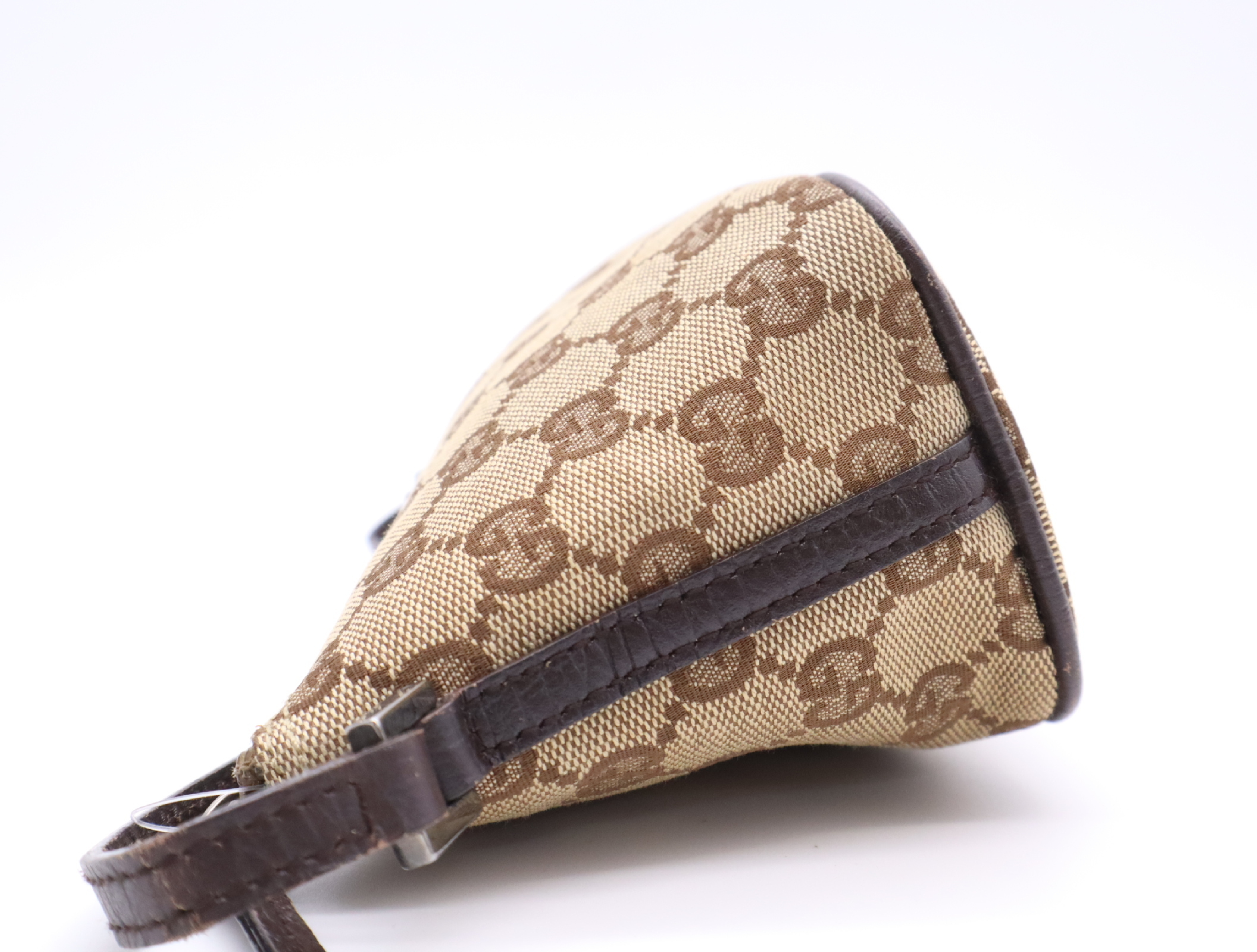 07198 GG Canvas Accessory Pouch Mini Handbag Beige Handbag — view 3