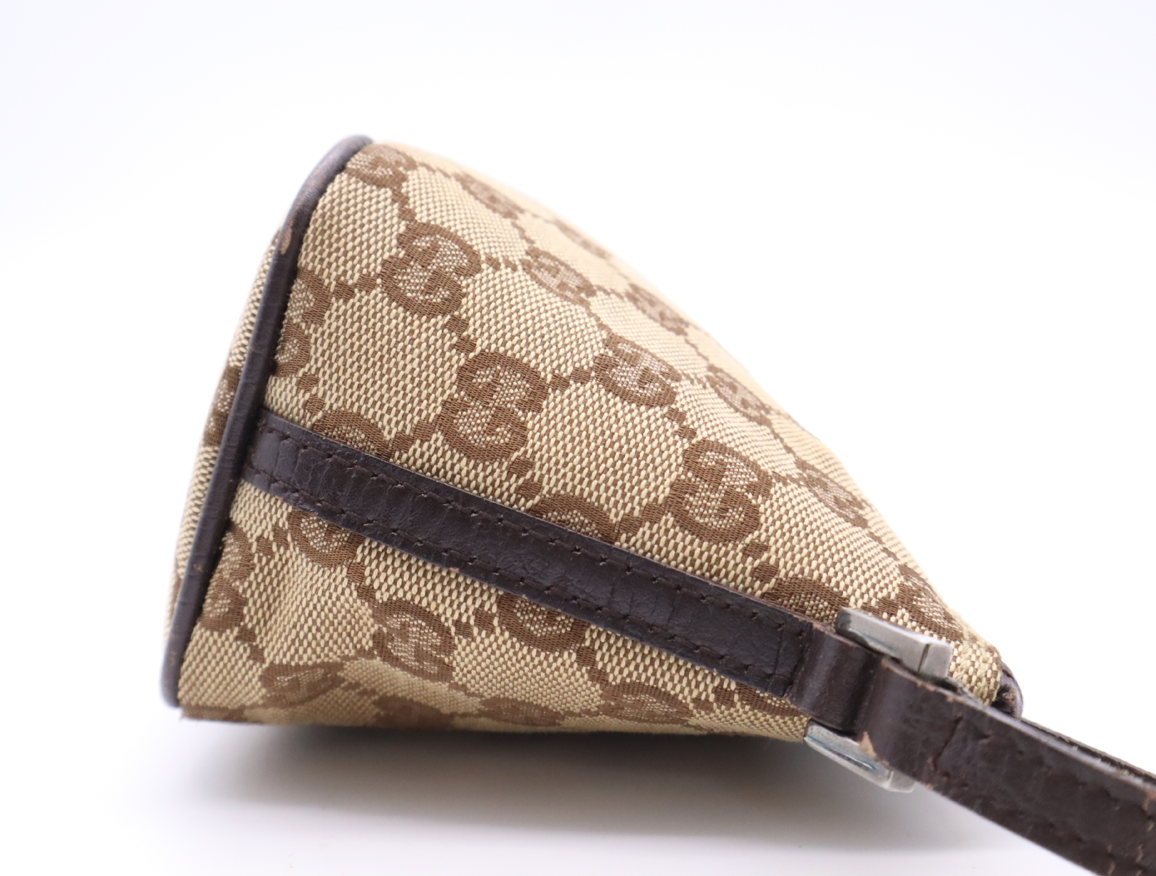 07198 GG Canvas Accessory Pouch Mini Handbag Beige Handbag — view 5