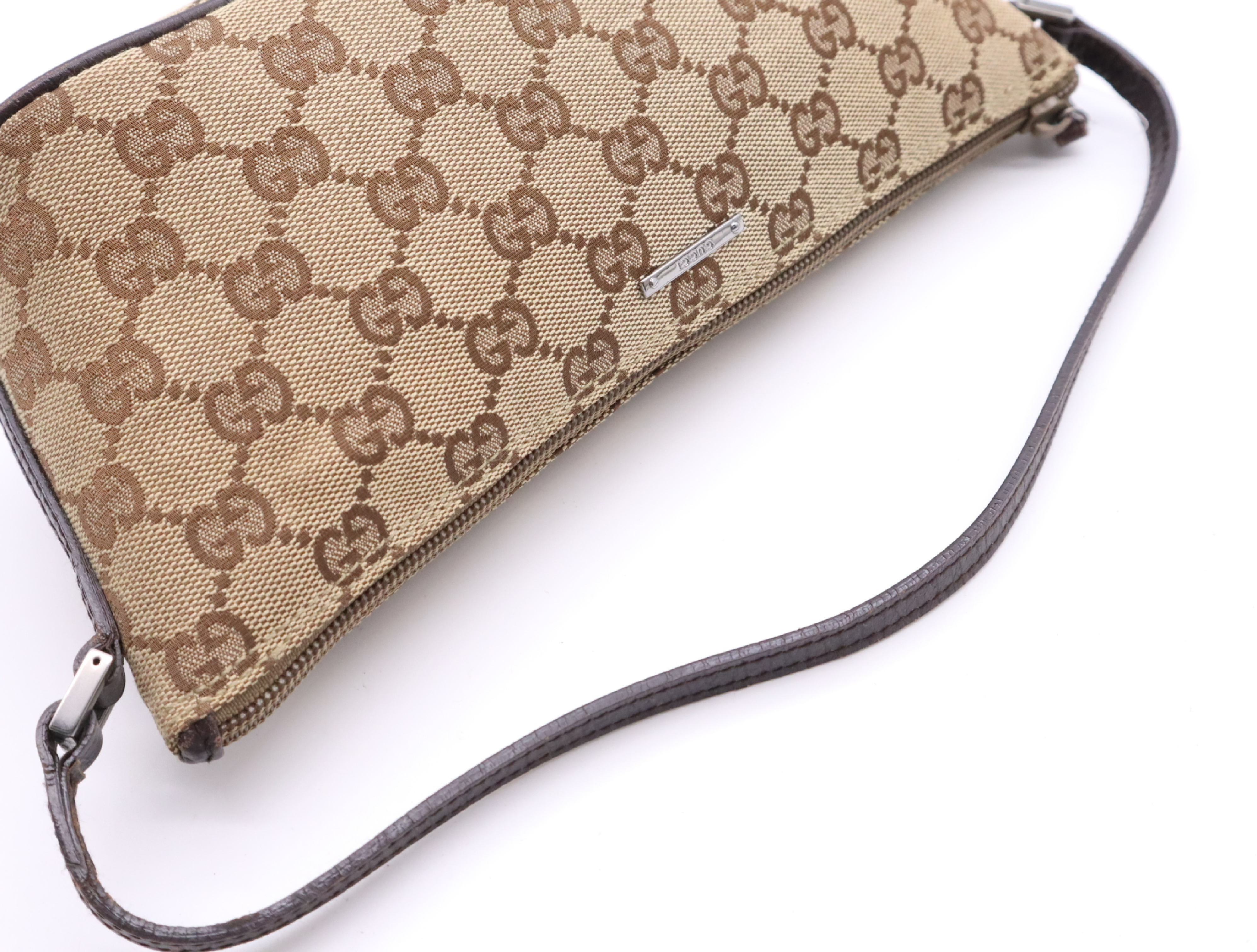 07198 GG Canvas Accessory Pouch Mini Handbag Beige Handbag — view 10