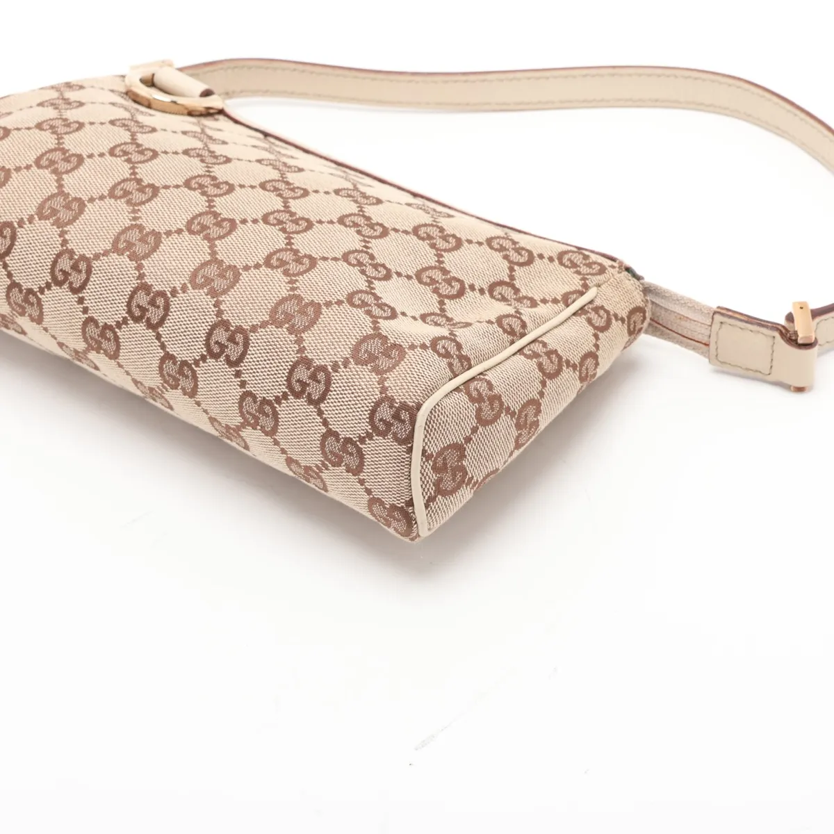 GG Canvas 145750 Canvas x Leather Shoulder Bag Beige x White — view 3